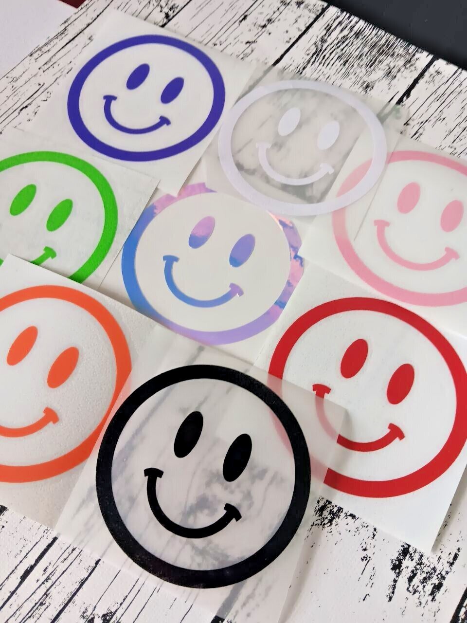 Smiley Face Die Cut Sticker Vinyl DIY Decal for Cup Car Window Tumbler Flask