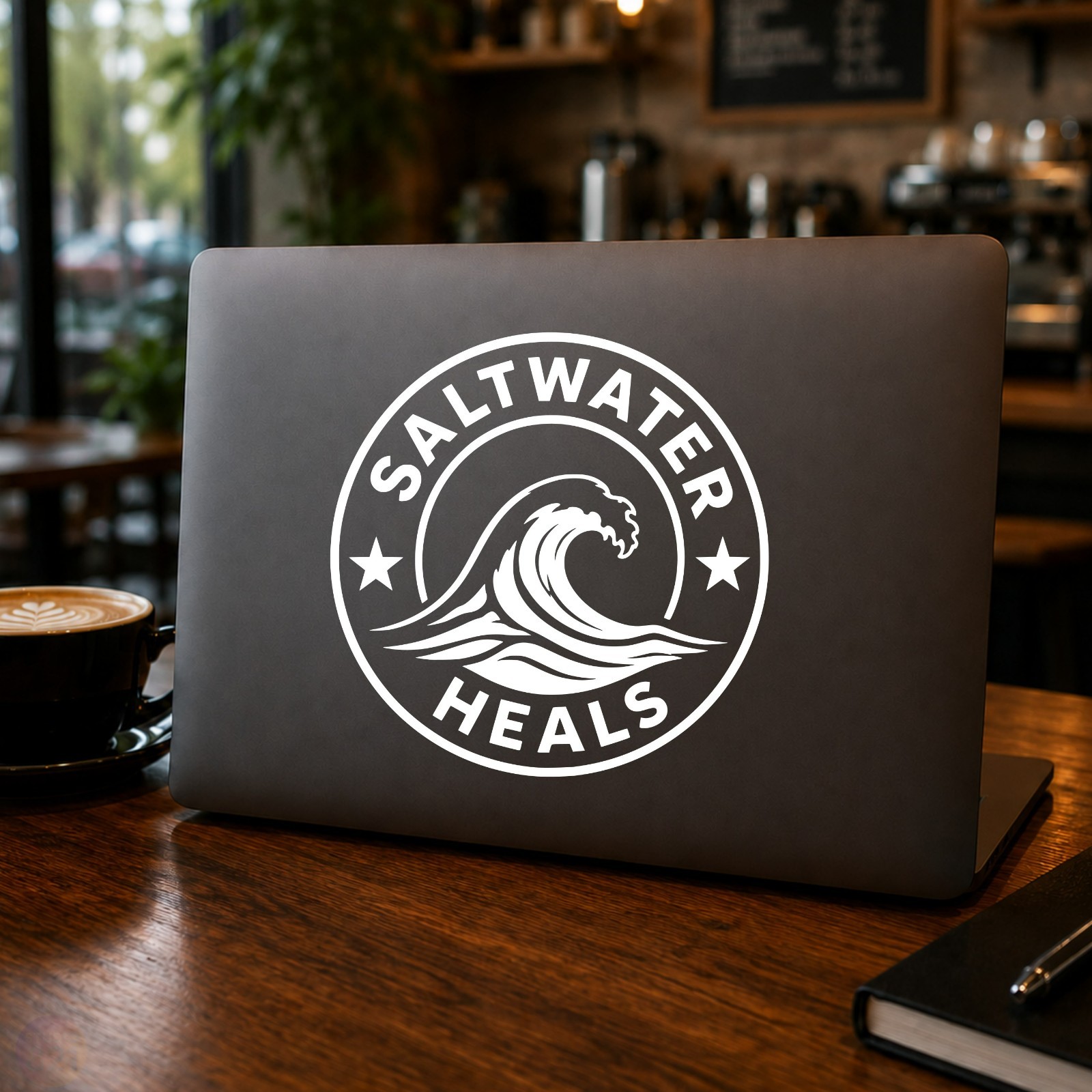 Saltwater Heals Logo Salt Life Vinyl Decal Sticker – watersports boating surfing