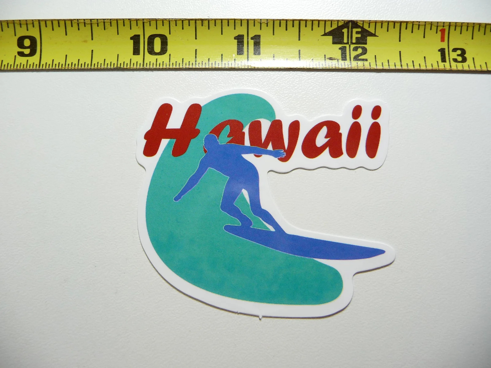 HAWAII SURFER SURF SURFING WAVE SMALL STICKER DECAL 50TH STATE PARADISE