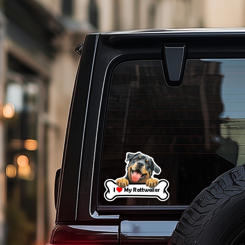 I Love My Rottweiler Sticker Vinyl Decal | Car Laptop Water Bottle