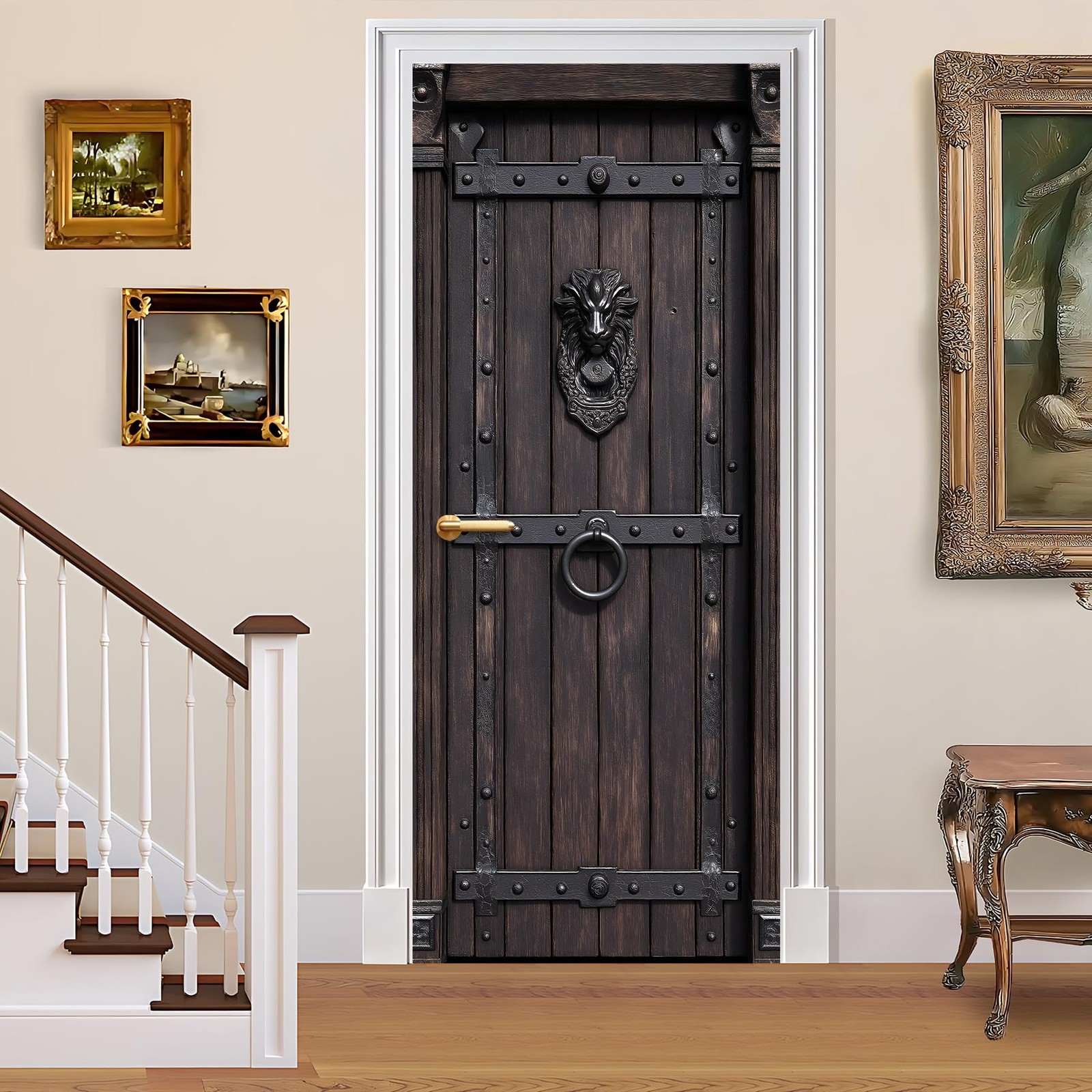 BVBOX 3D Door Decals Stickers Peel Stick Wall Murals Vinyl Wallpaper Self-Adh…