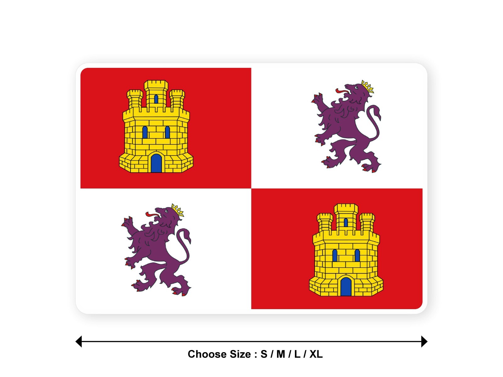 Sticker flag SPAIN CASTILLA Y LEON spanish autonomous community decal