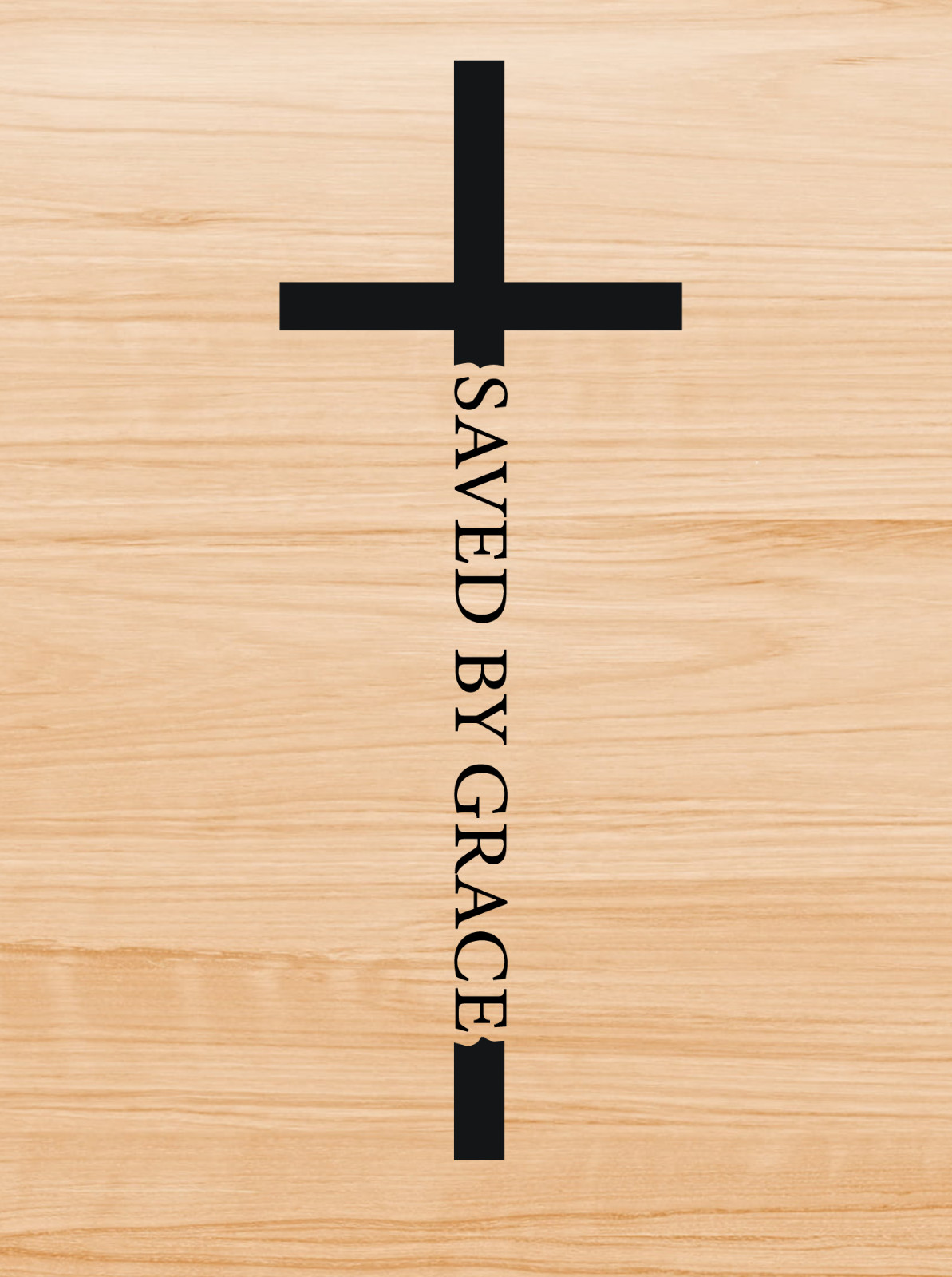 Vinyl Decal Sticker Wood Crafts Signs Christian Quotes Saved By Grace Cross