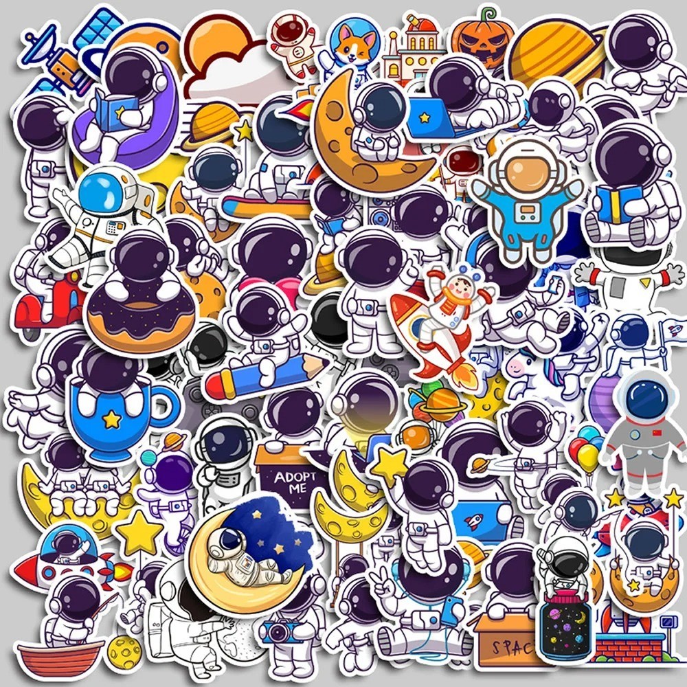 40-240pcs Astronaut Cosmonaut Stickers Cartoon Decals For Guitar Phone Laptops