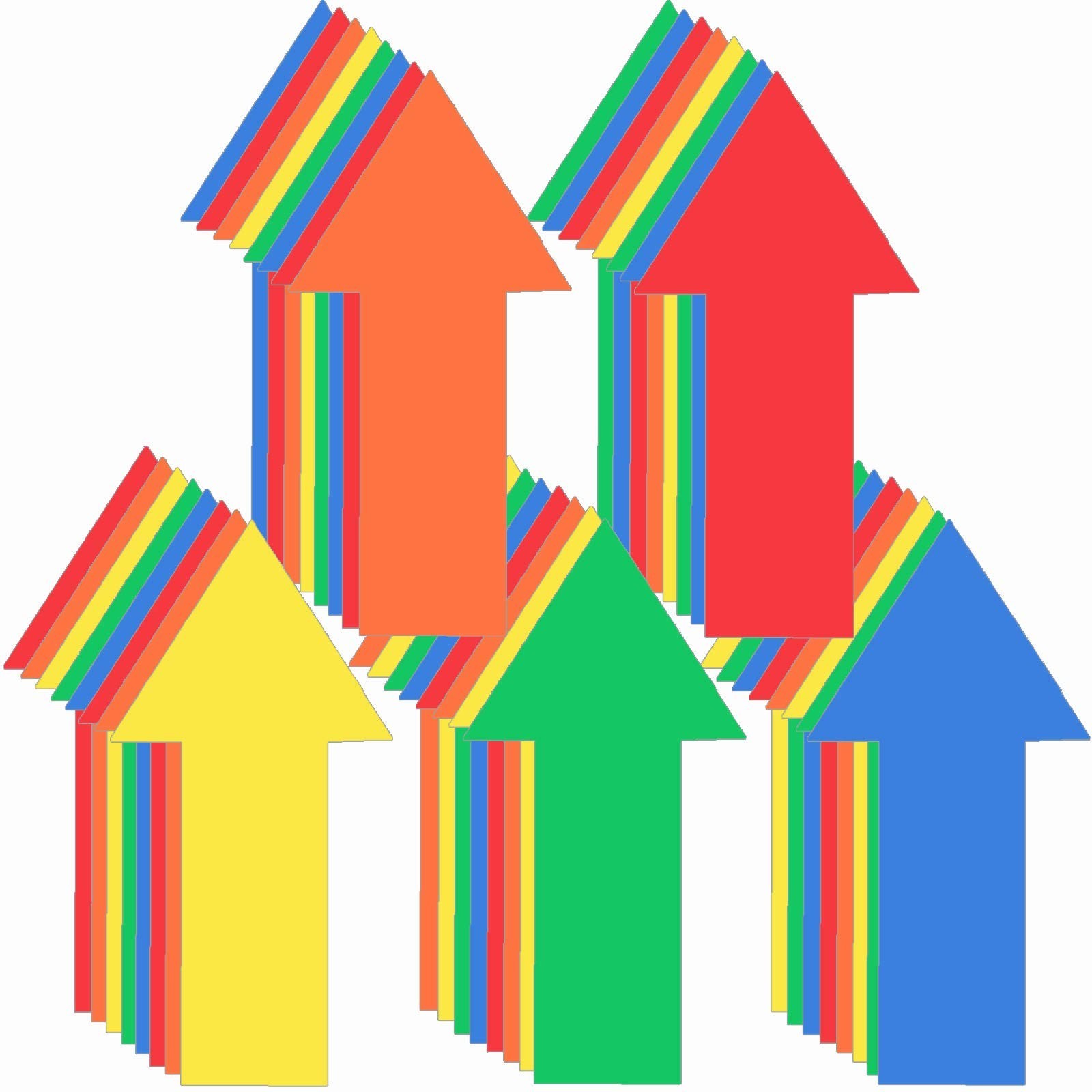 40 Pcs 8" Removable Arrow Stickers – Waterproof Directional Floor Decals, Multi-