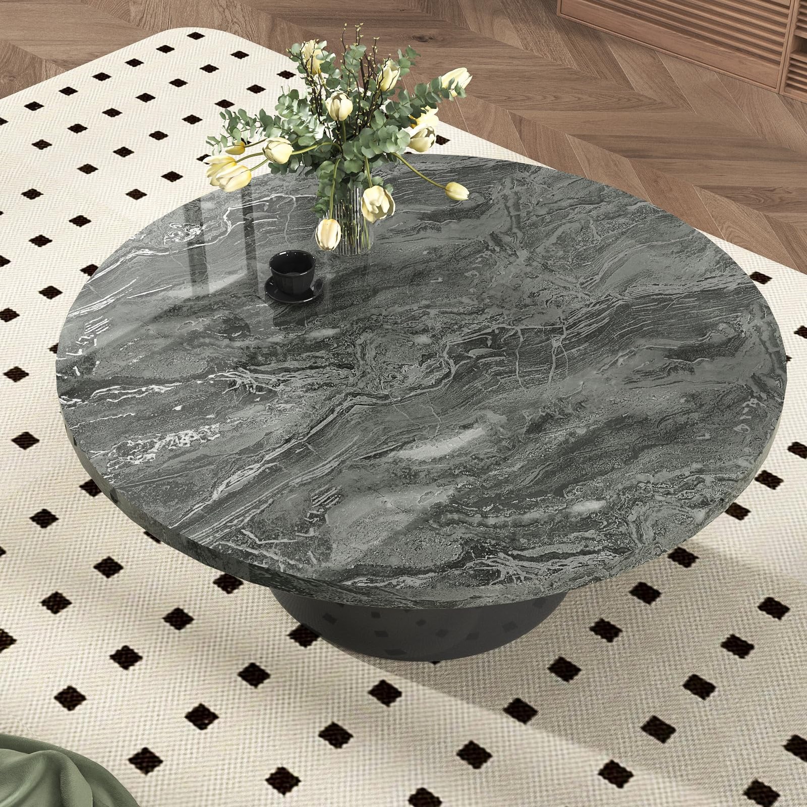 Glossy Black Marble Paper for Countertops 15.8"x236" Silver Granite Peel an…