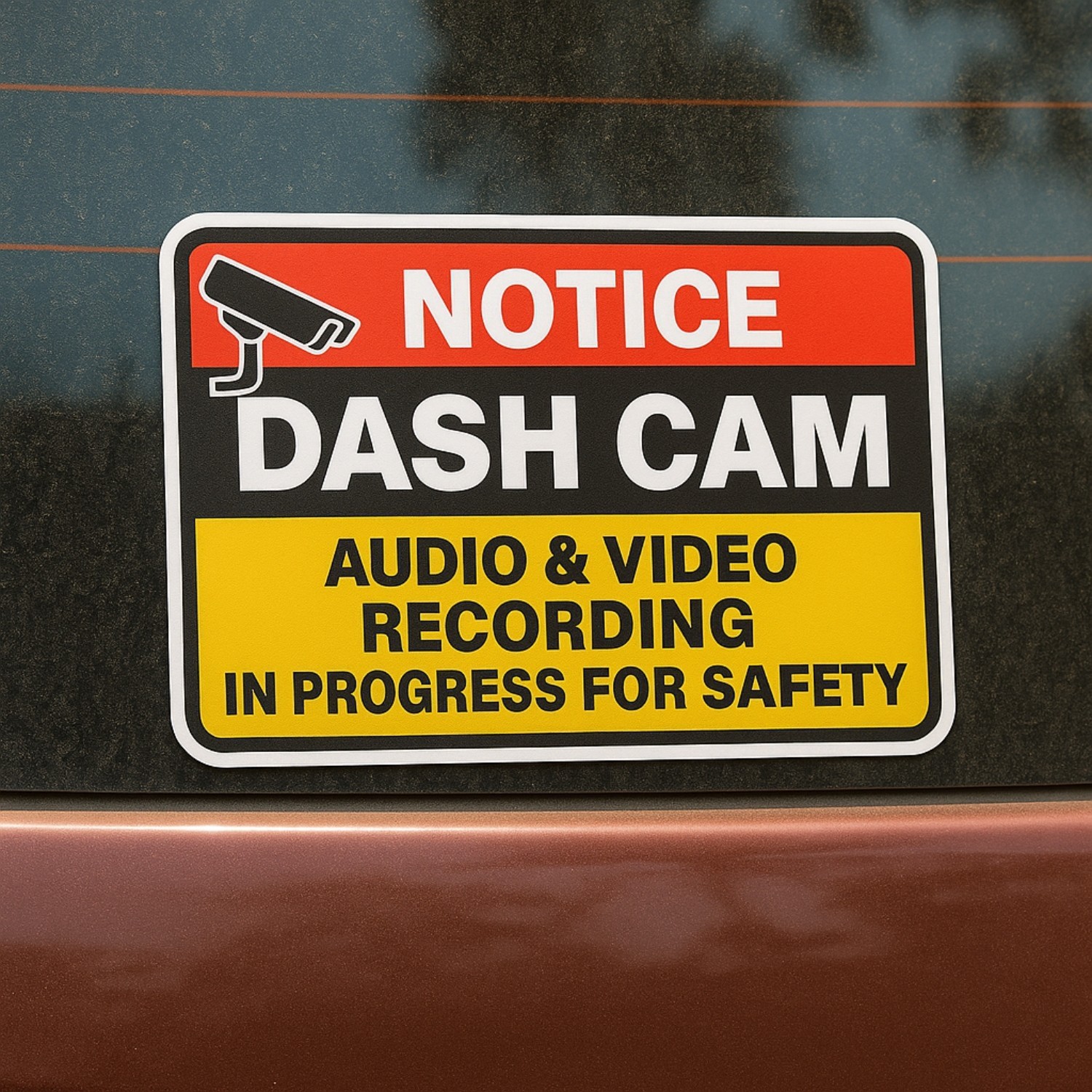 4PCS Dash Cam Recording Stickers – Audio and Video Recording Warning Decals