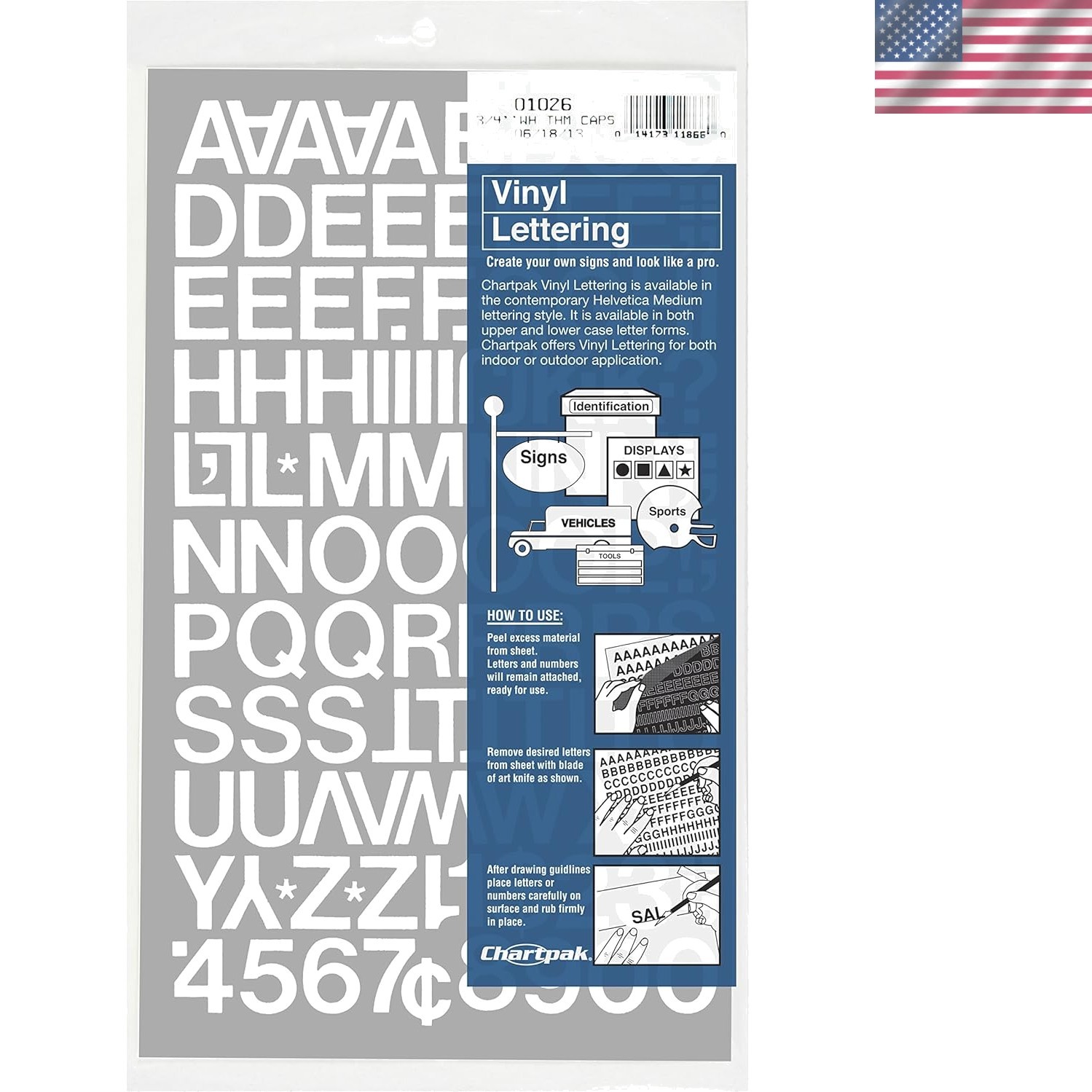 Elegant 3/4 Inch High Self-Adhesive Vinyl Letters & Numbers – 94 Total Included