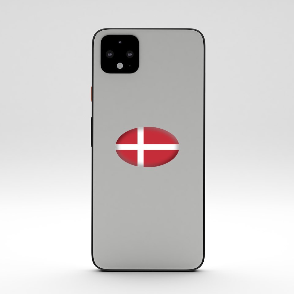 Denmark Flag Dome Sticker 3D Resin Decal Round Glossy Multiple Sizes
