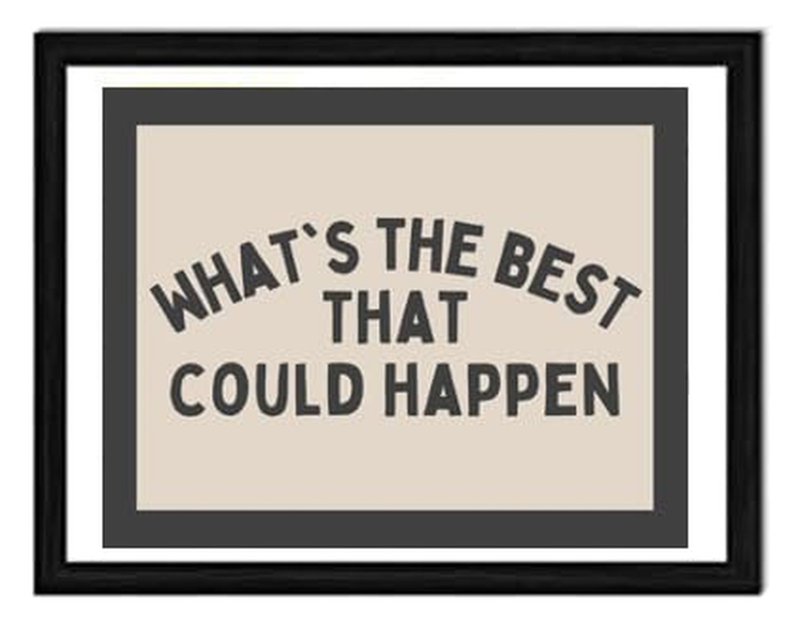 What's The Best That Could Happen Quote, Inspirational Wall Art Set, Black Fr…