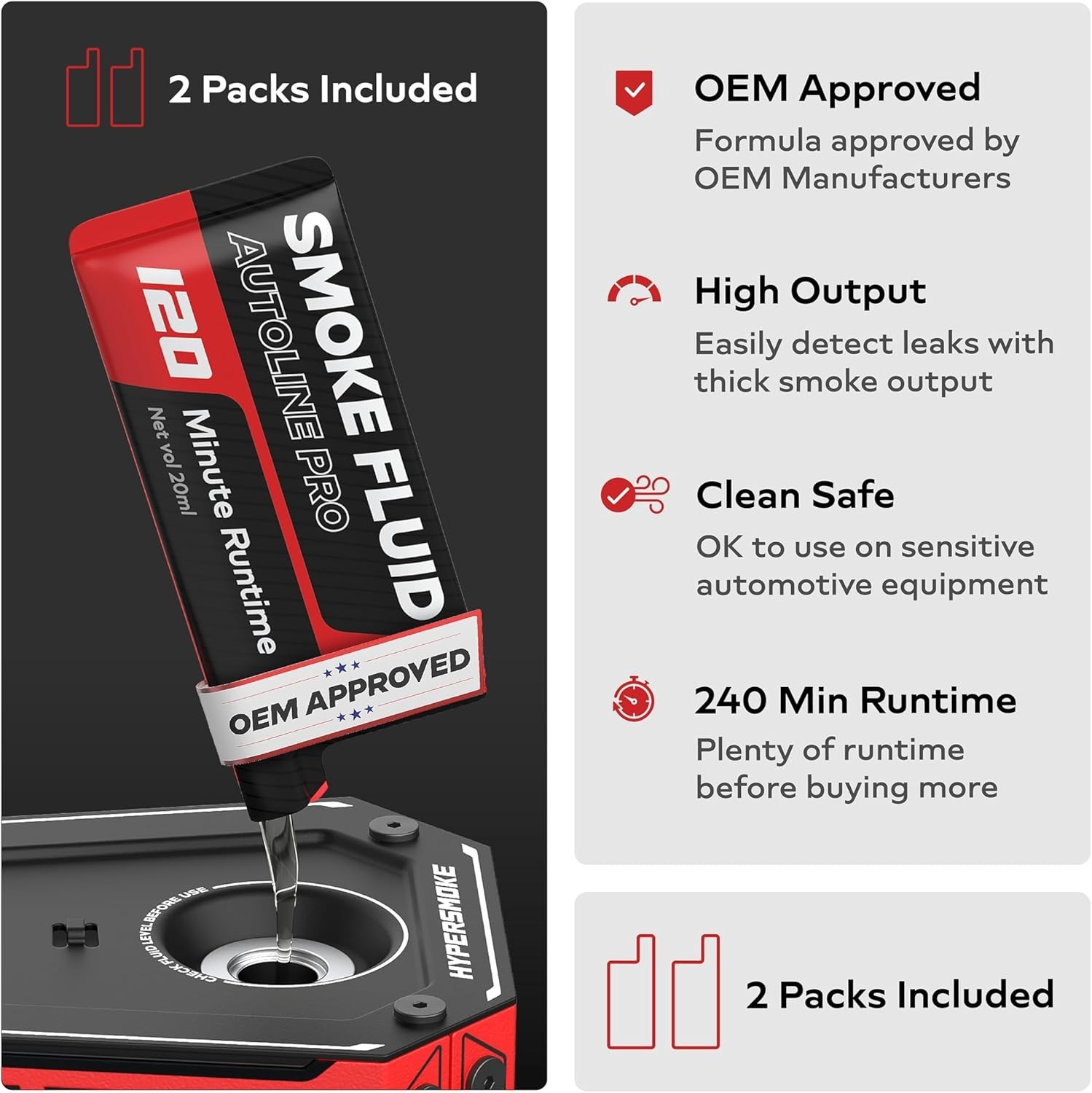 HyperSmoke™ Automotive Smoke Machine EVAP Vacuum Leak Tester – Adjustable Press