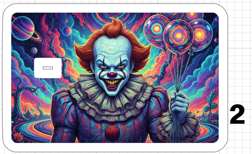 Pennywise Psychedelic ATM Debit Credit Sticker Skin Halloween Horror Movies IT
