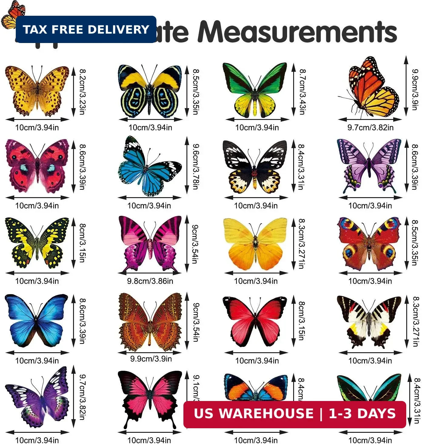 Outus 40 Pieces Butterfly Anti-Collision Window Decals Spring Decor Butterfly Cl