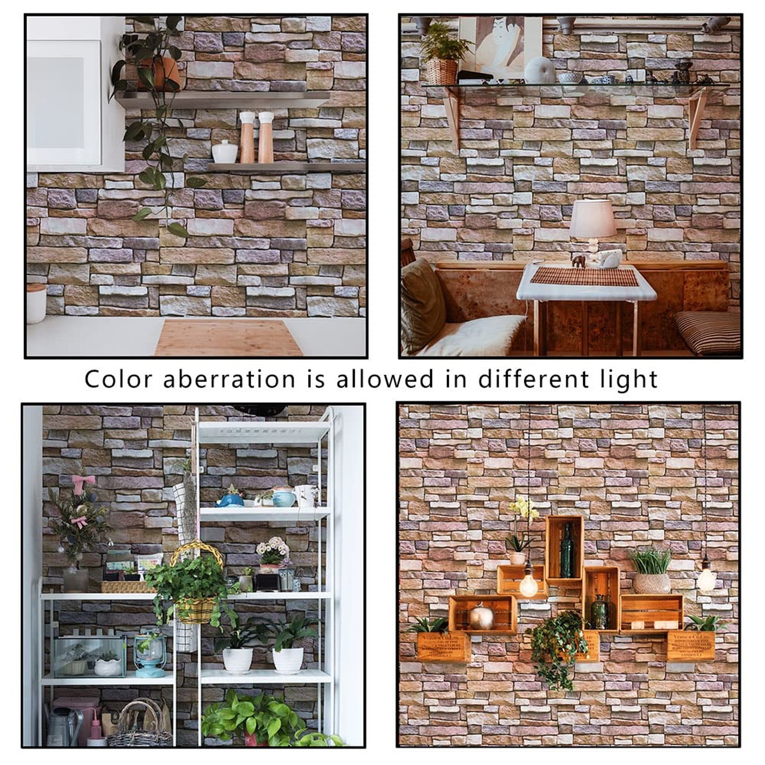Peel and Stick Faux Brick Stone Wallpaper, 17.7" x 394" Removable Textured Ro…