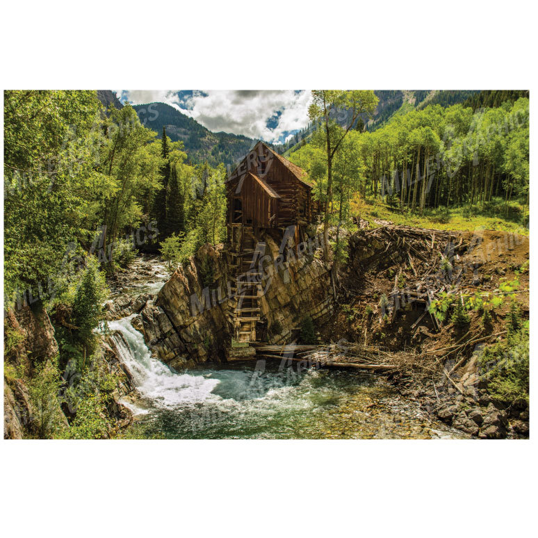 Mountains Cabin Waterfall Wall Decal Sticker Graphic Art – 4 Size Options