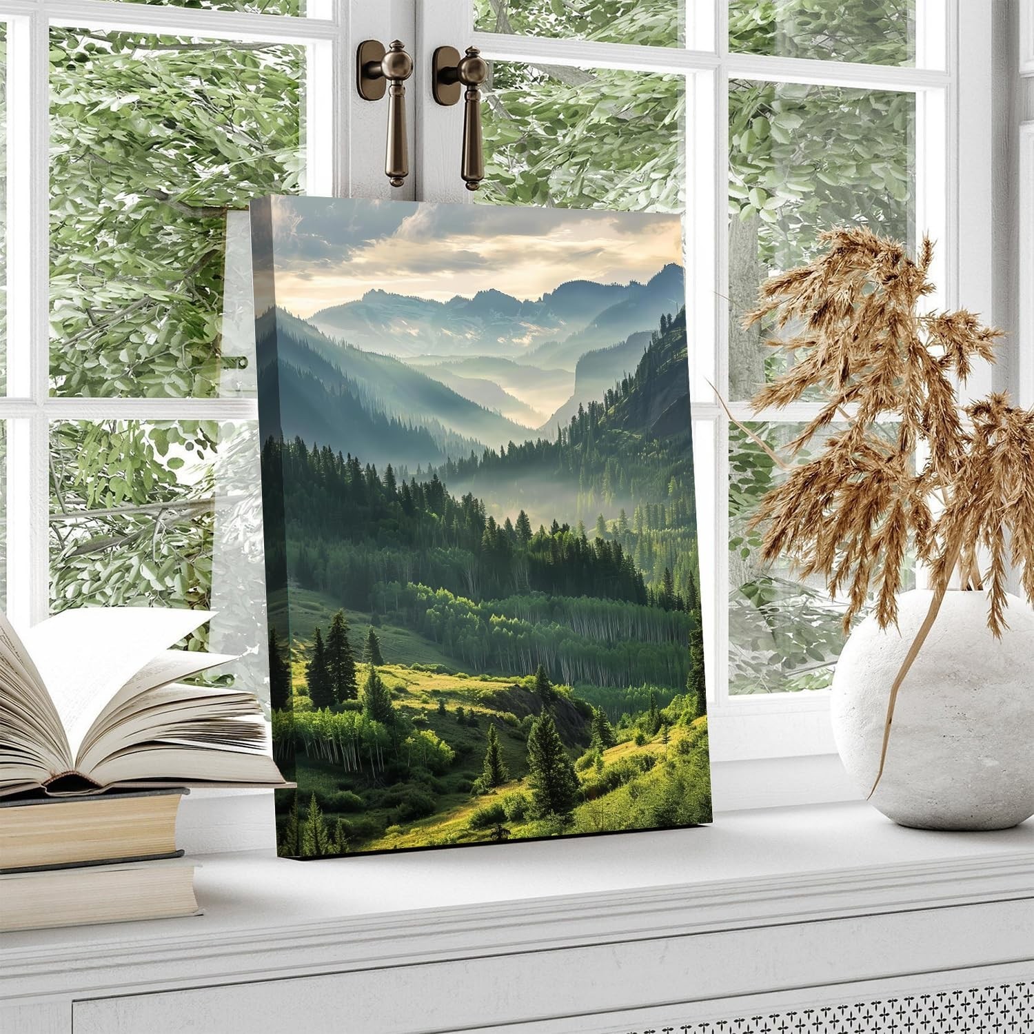 Mountain Wall Art for Living Room Sunrise Forest Wall Art Trees Pictures Wall…