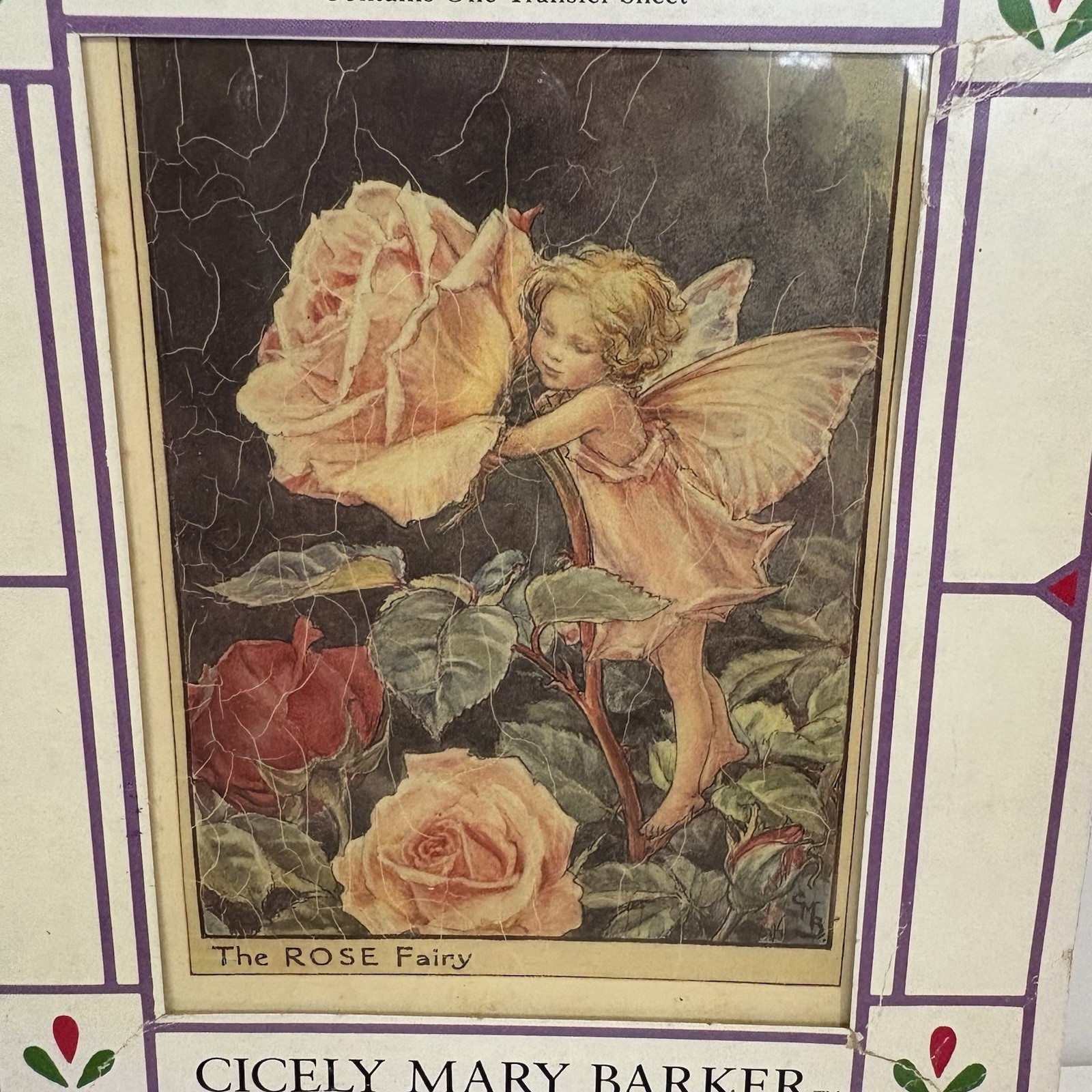Flower Fairies Of The Garden Cicely Mary Barker 6” Water Transfer Decal 1991