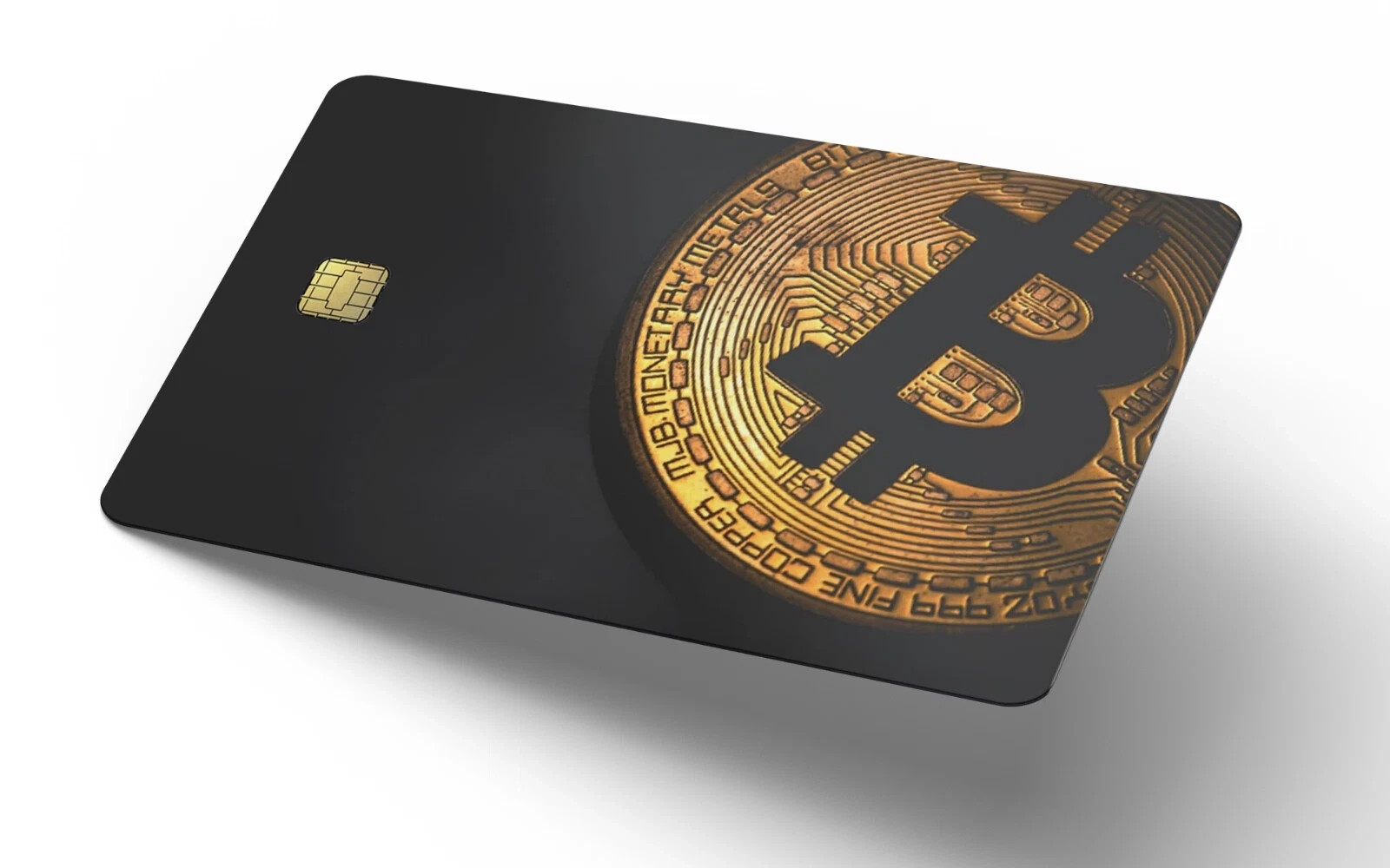 Bitcoin Credit Card Skin (2-Pack) Black Crypto BTC Decal for Finance & Tech Fan