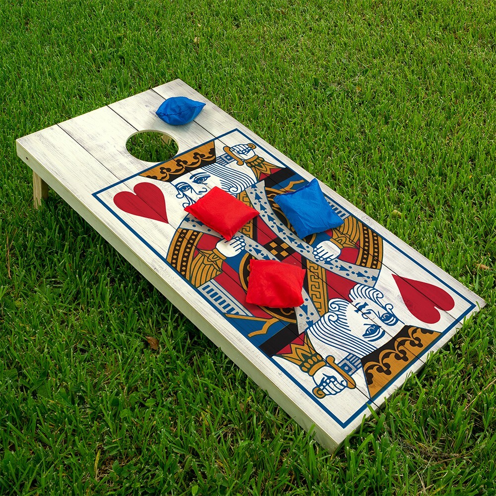 King and Queen of Hearts Casino Themed Cornhole Board Wraps and Decals Sticker