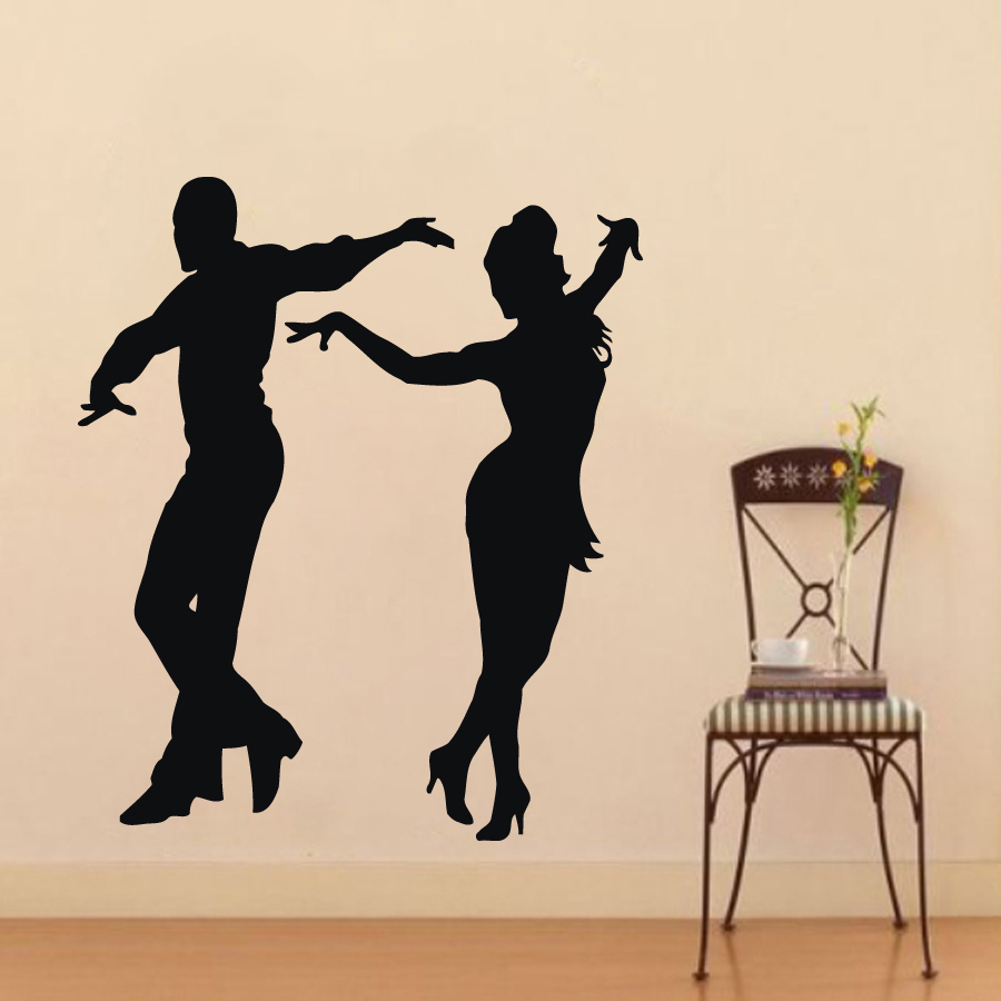Wall Decals Dancer Vinyl Decal Sticker Sport Couple Dance School Gym Decor m28