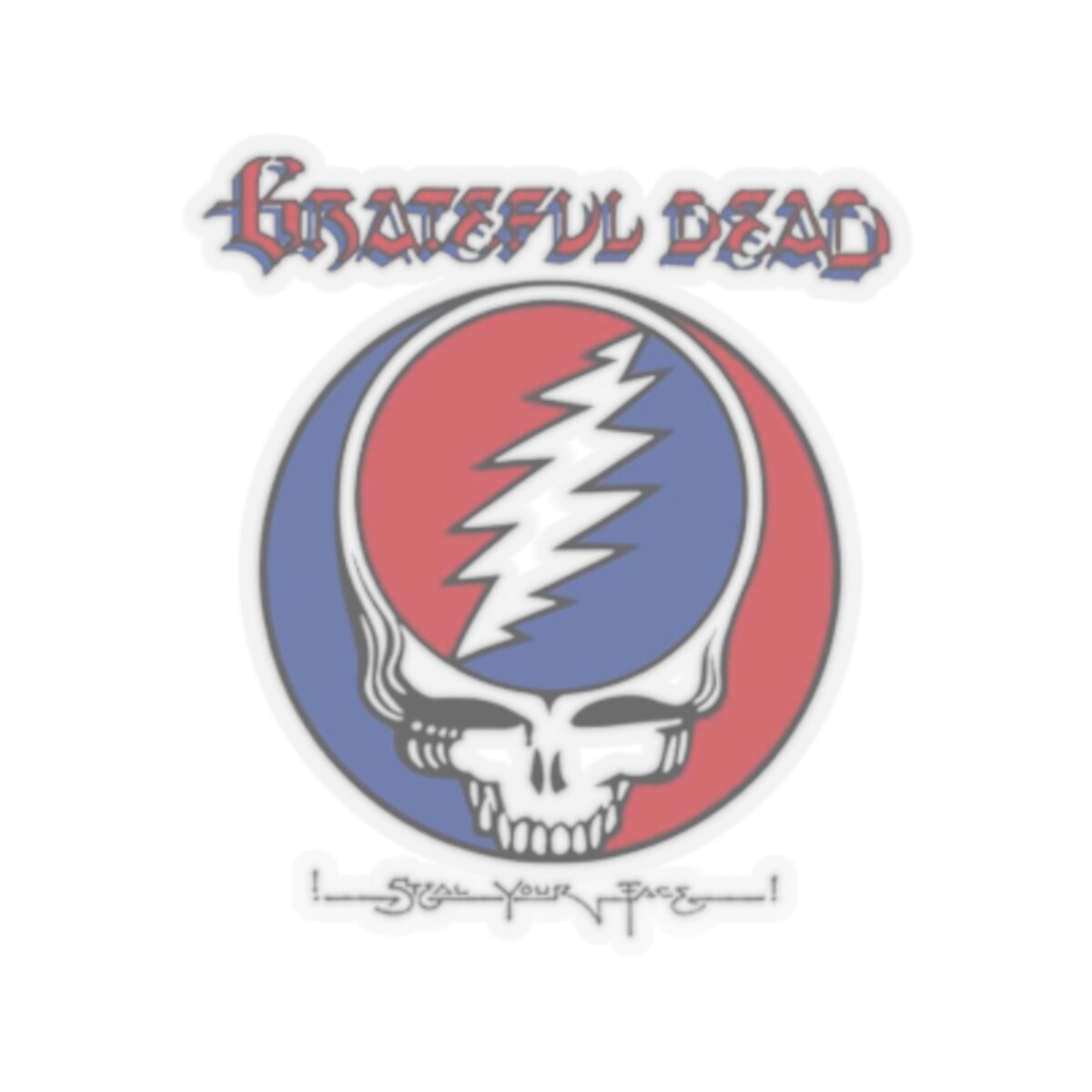 Grateful Dead Steal your face Sticker Transparent and white eco-friendly ink