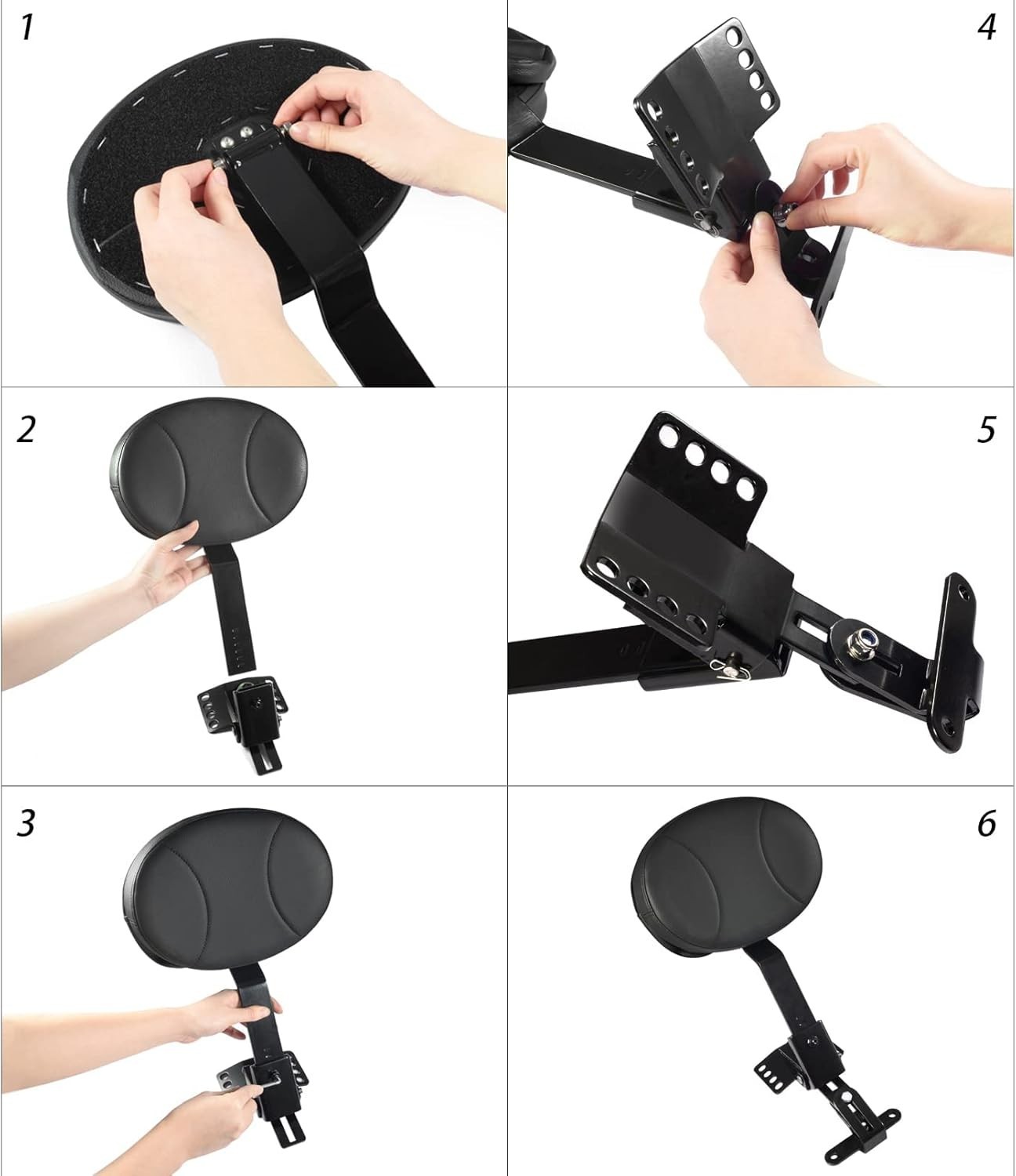 Adjustable Driver Backrest Rider Backrest Plug-In Backrest Compatible for Harley
