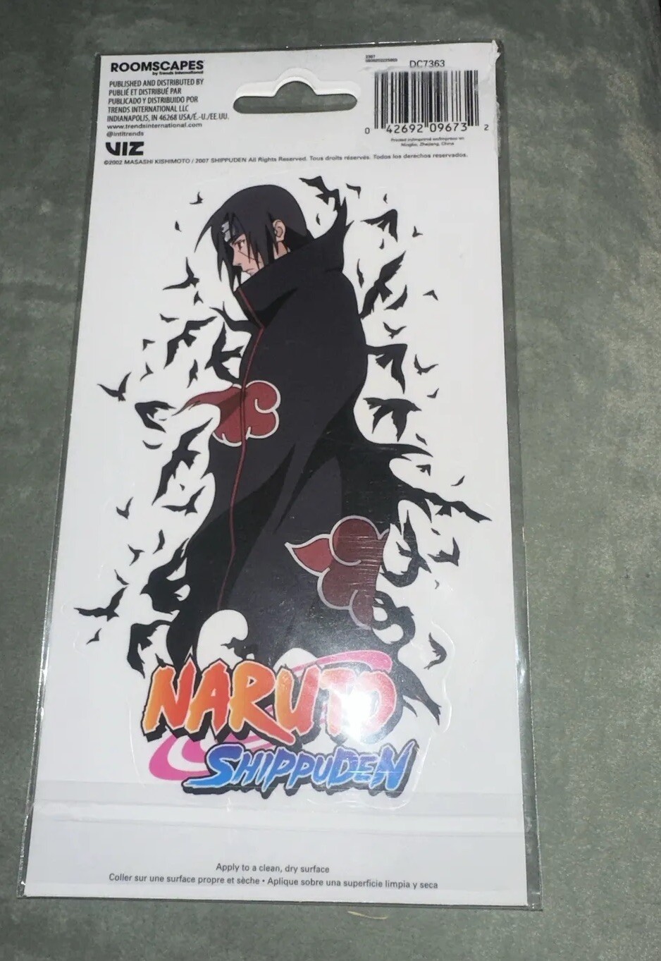 Naruto Shippuden Car Window Decal Sticker 3.5in x 6in. New In Packaging. 1 Pg