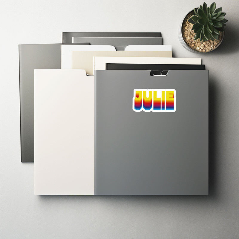 Rainbow Julie Name – Car Bumper Sticker Vinyl Art Decal