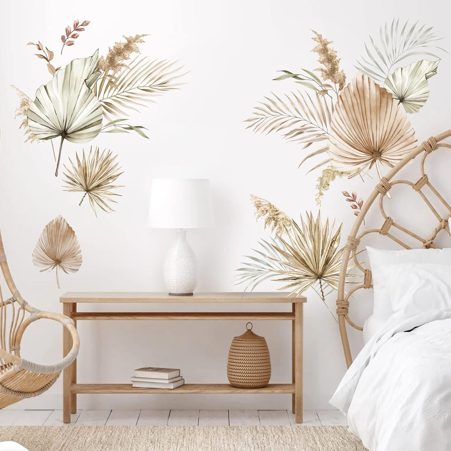 Boho Palm Leaves Wall Decals Large Leaf Plants Wall Stickers Decor Bedroom Livin