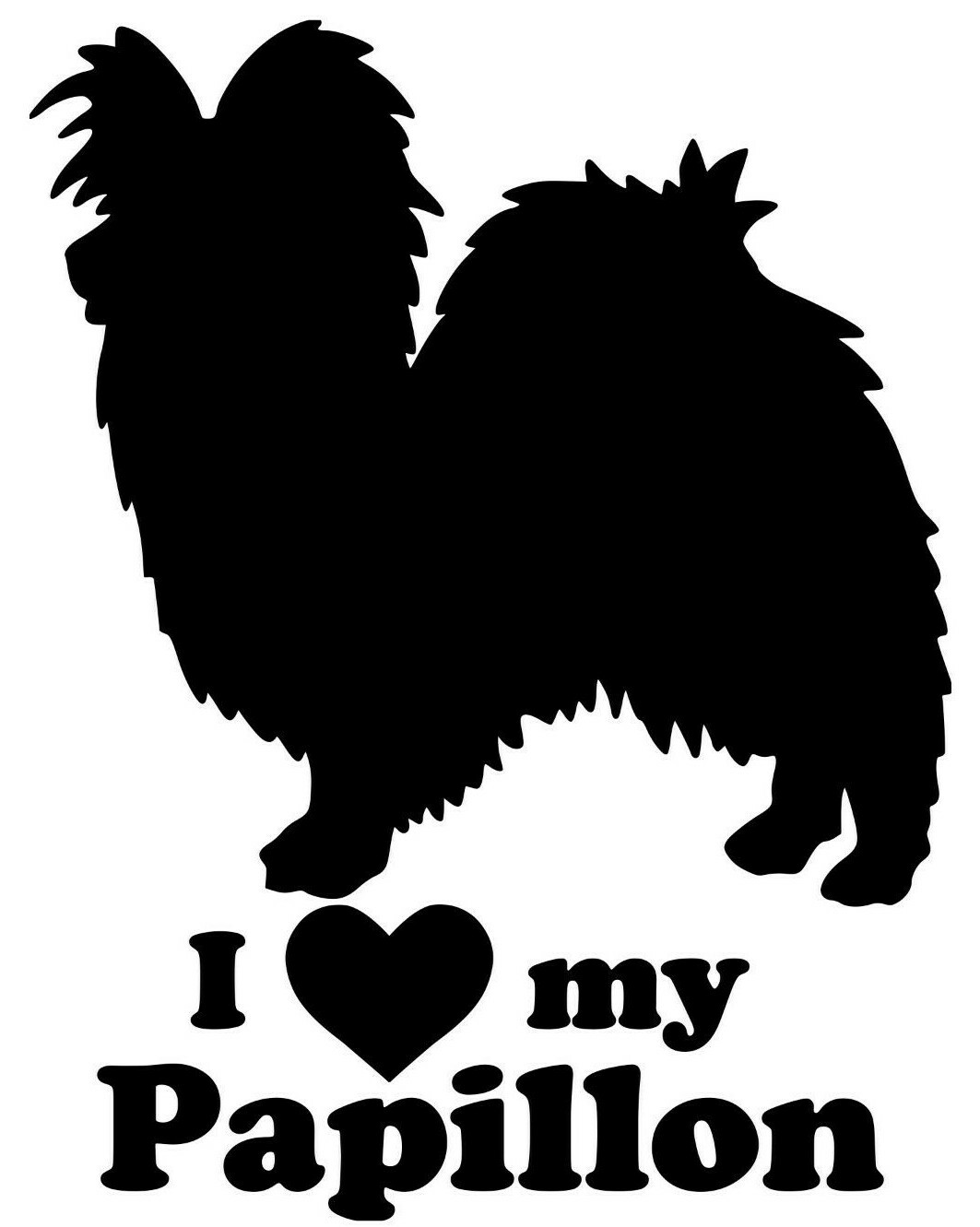 I LOVE MY PAPILLON Vinyl Sticker – Butterfly Dog Puppy – Die Cut Decal