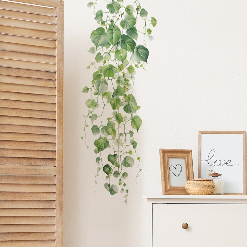 Green Vines Wall Decals Plants Stickers Diy Murals Art Home Background Decor