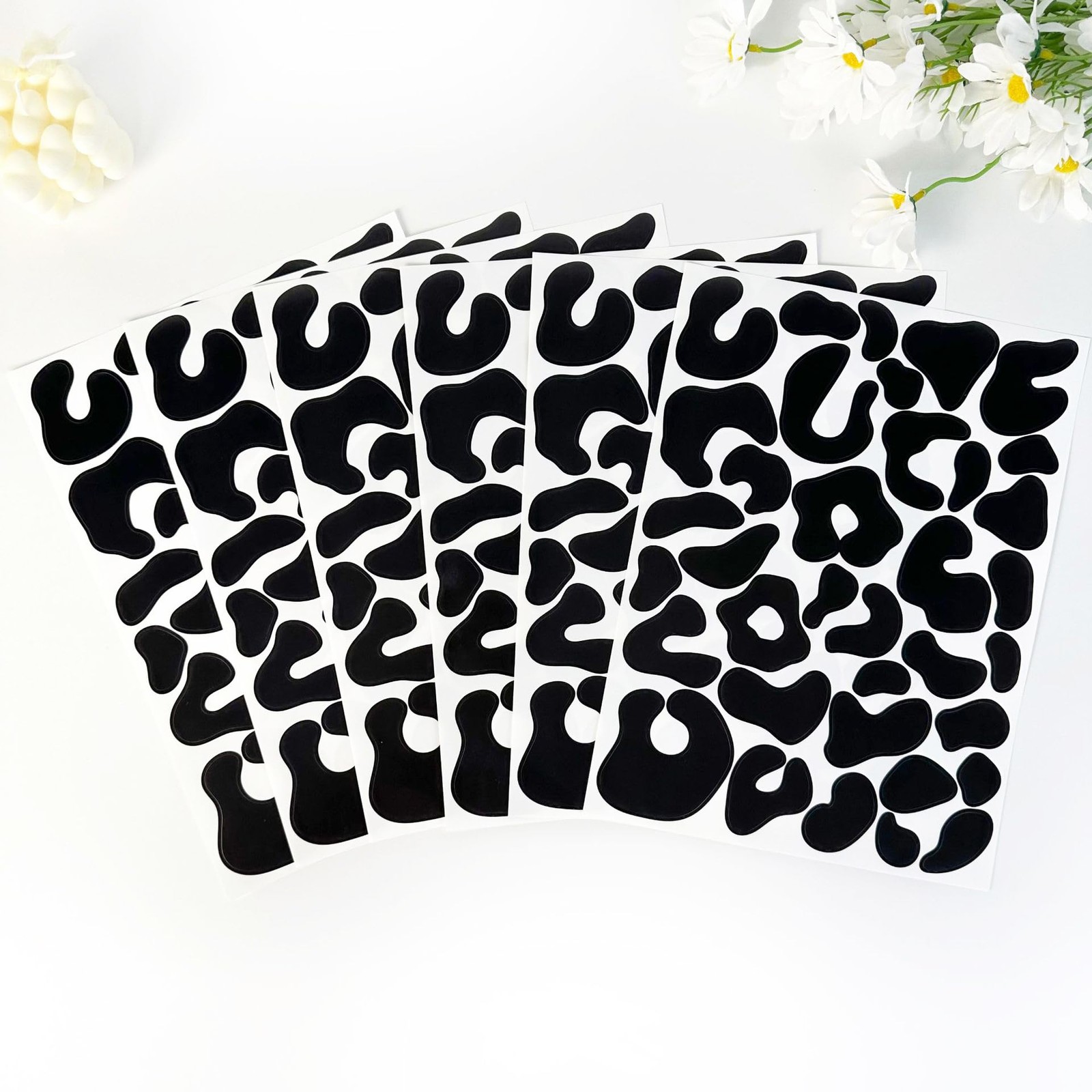 360 Pcs Black Cheetah Stickers Animal Print Cheetah Leopard Wallpaper Removab…