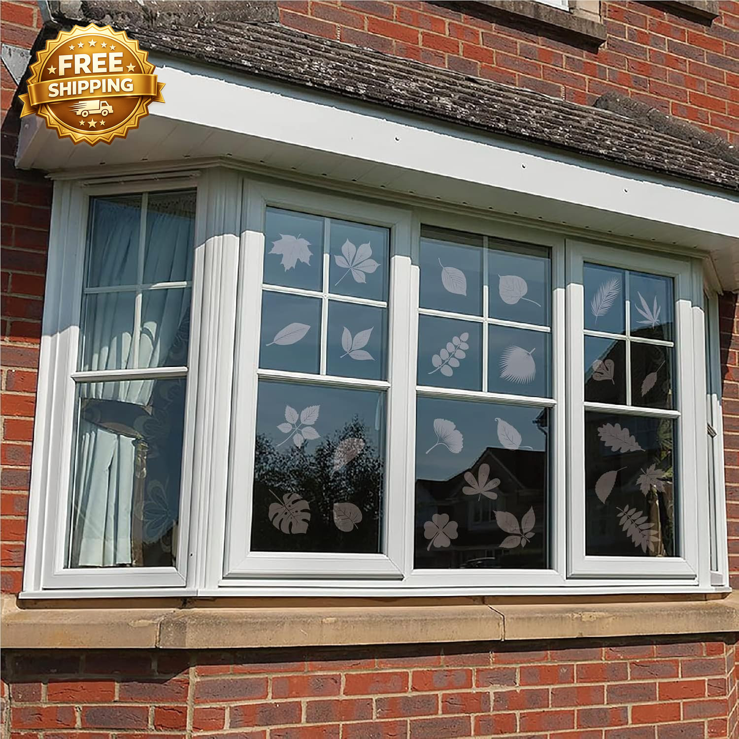 Window Decals for Bird Strikes 52 Pieces Large Leaf Shape anti Collision Window