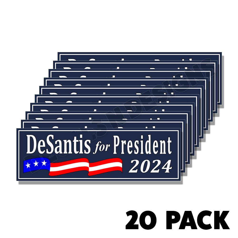 DeSantis For President – Stickers Decals – Made In the USA – Blue – 9×3 2 Pack