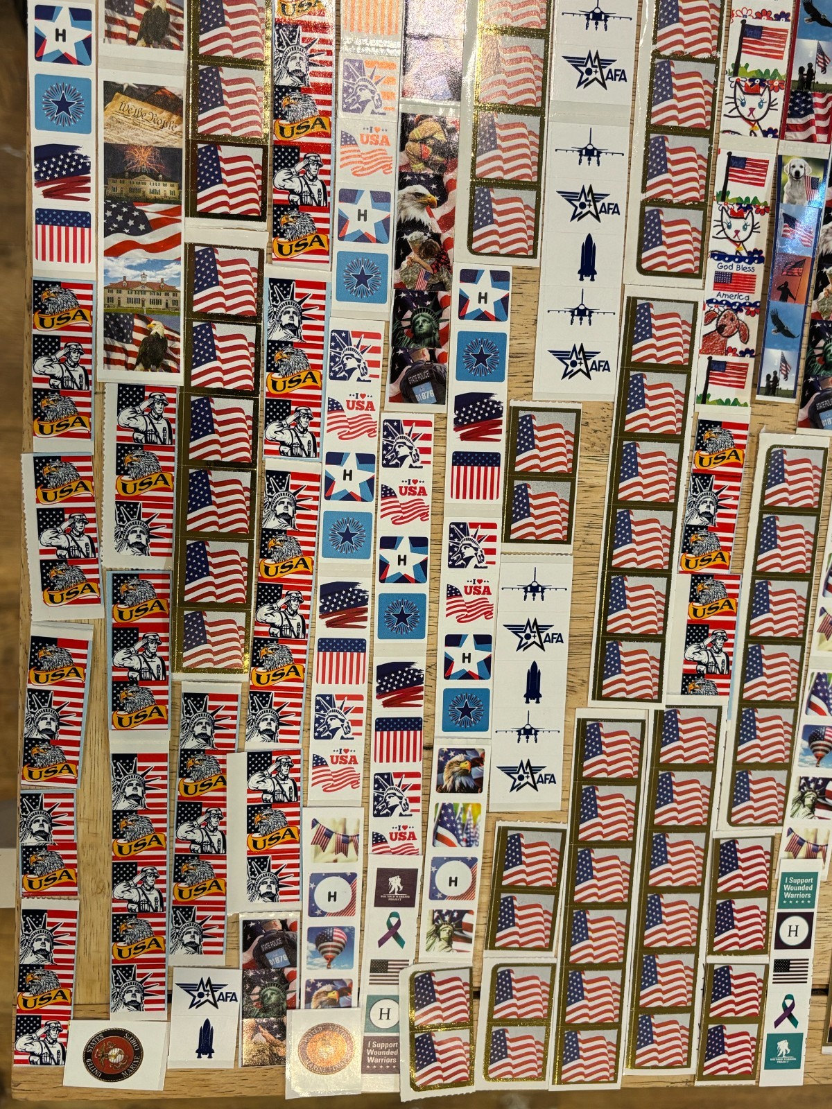 Patriotic Sticker Lot – Charity Organizations – SMALL Size – Large Quantity