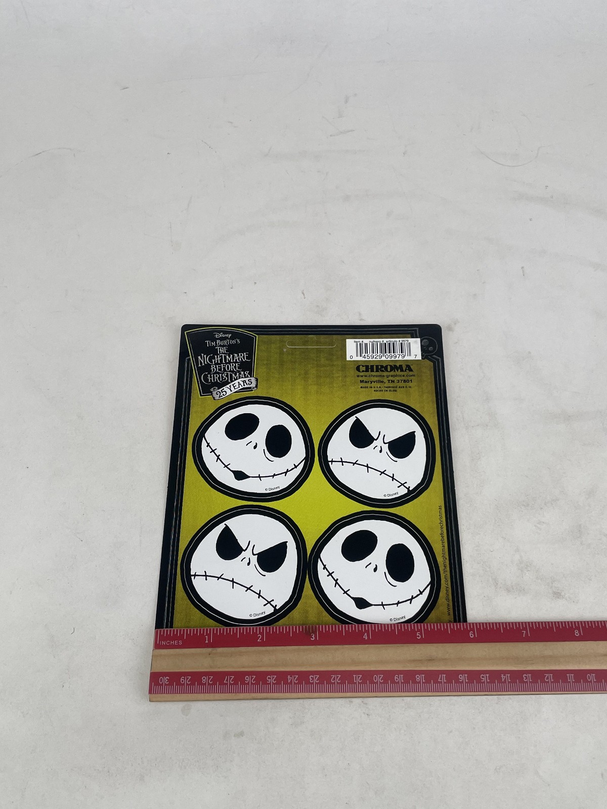 Licensed Disney NBC Jack Skellington Decal Sticker Auto Home Office Luggage 2pc