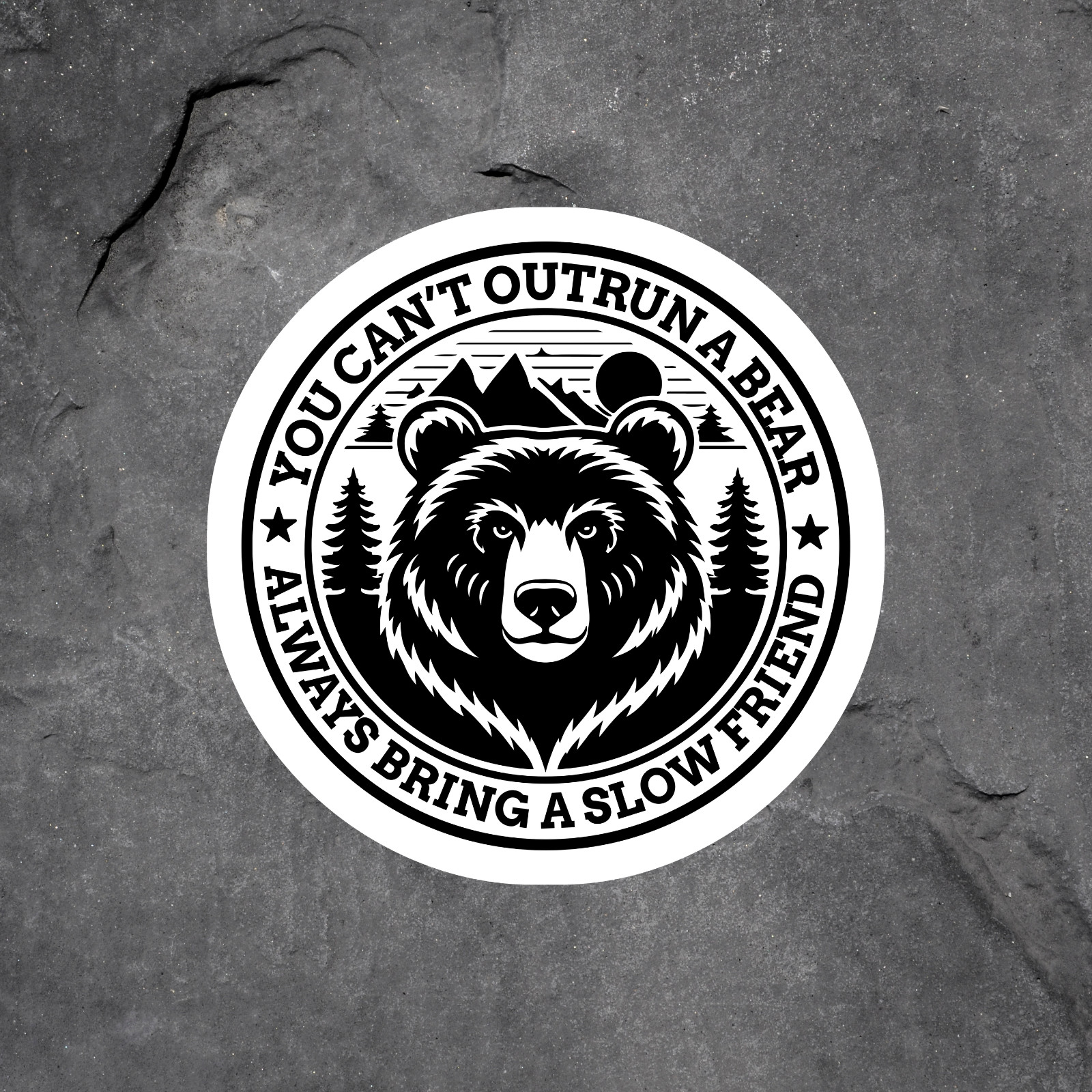 Bear Warning Sticker Vinyl Decal You Can’t Outrun A Bear Funny Camping