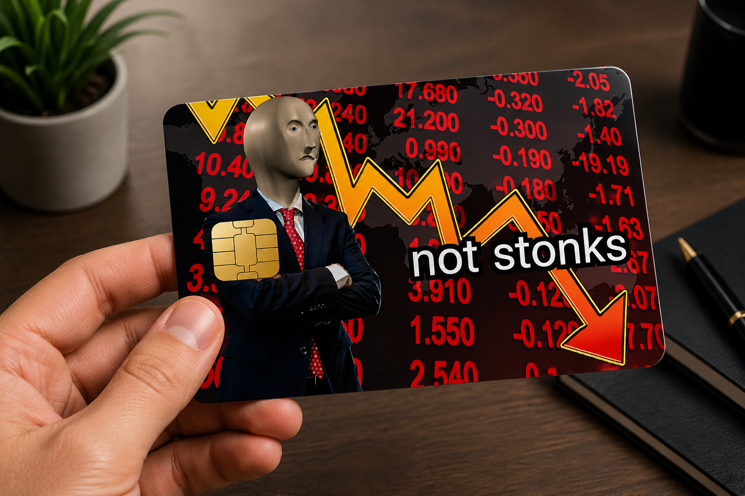 Credit Card Debit Card Skin Funny Meme Not Stonks Cover Waterproof