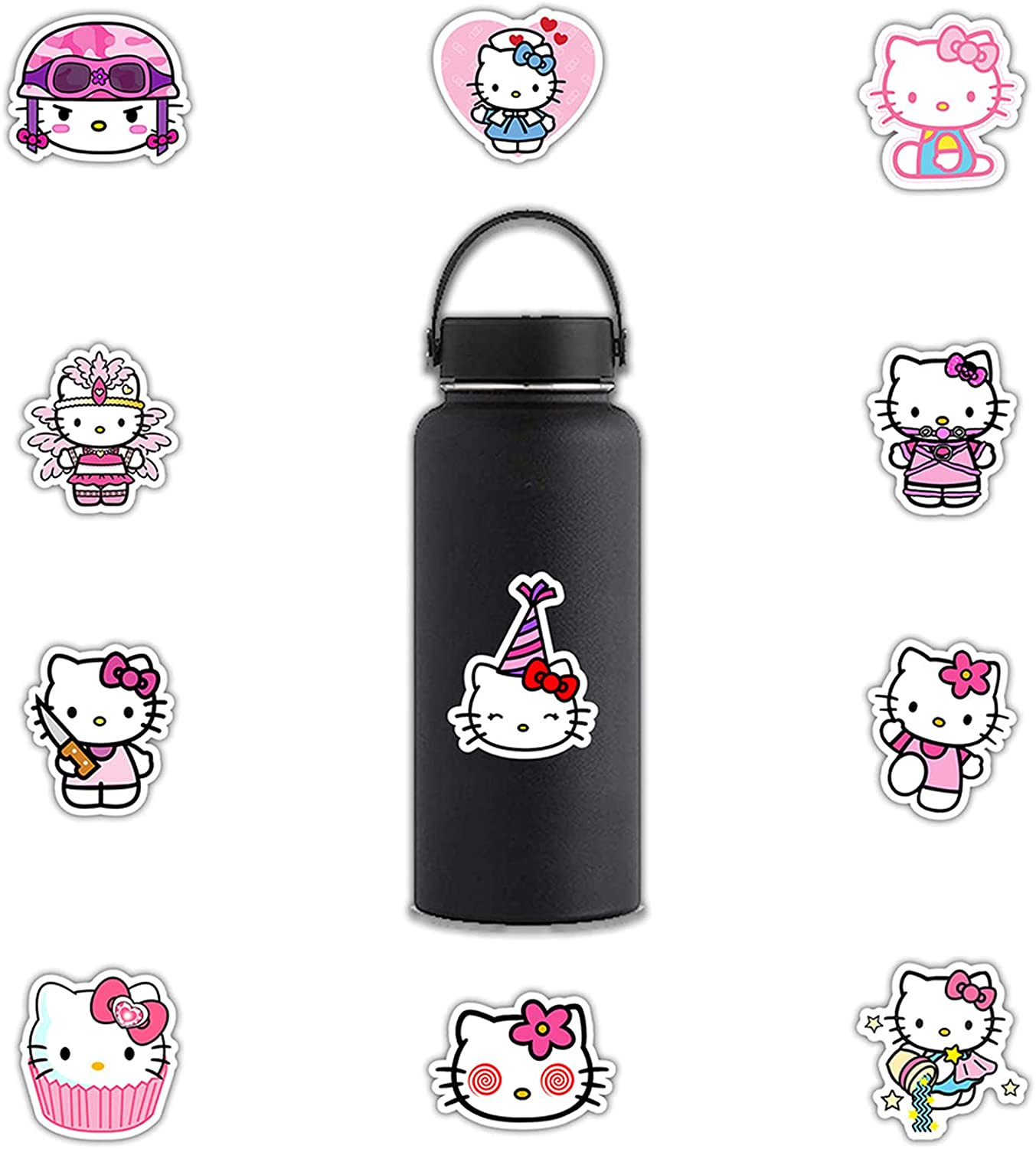 50Pcs Hello Kitty Kitty White Theme Waterproof Stickers for Laptop Cellphone Wat