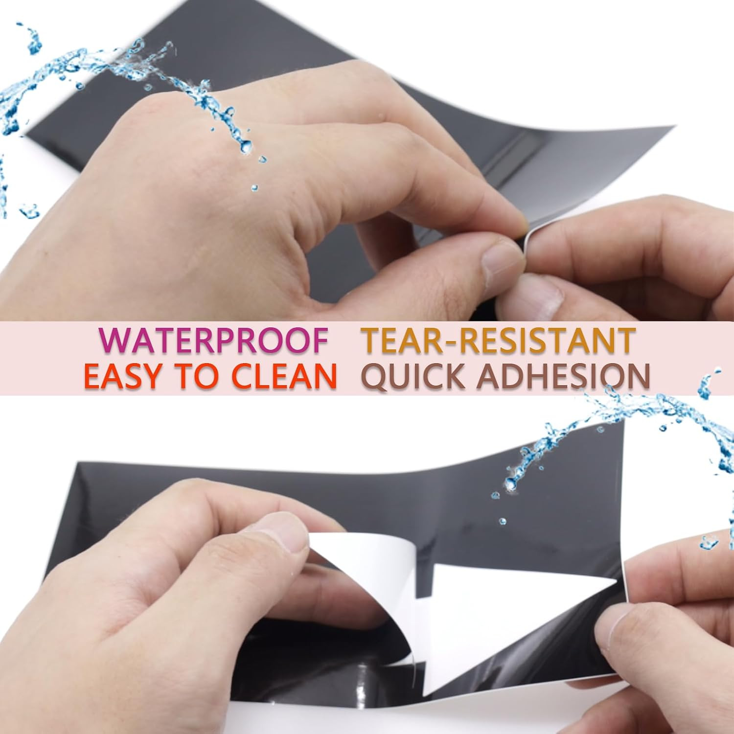 8 x 2 inch Black Arrow Sign Stickers, 12 Pack Waterproof PVC Removable Self Adhe