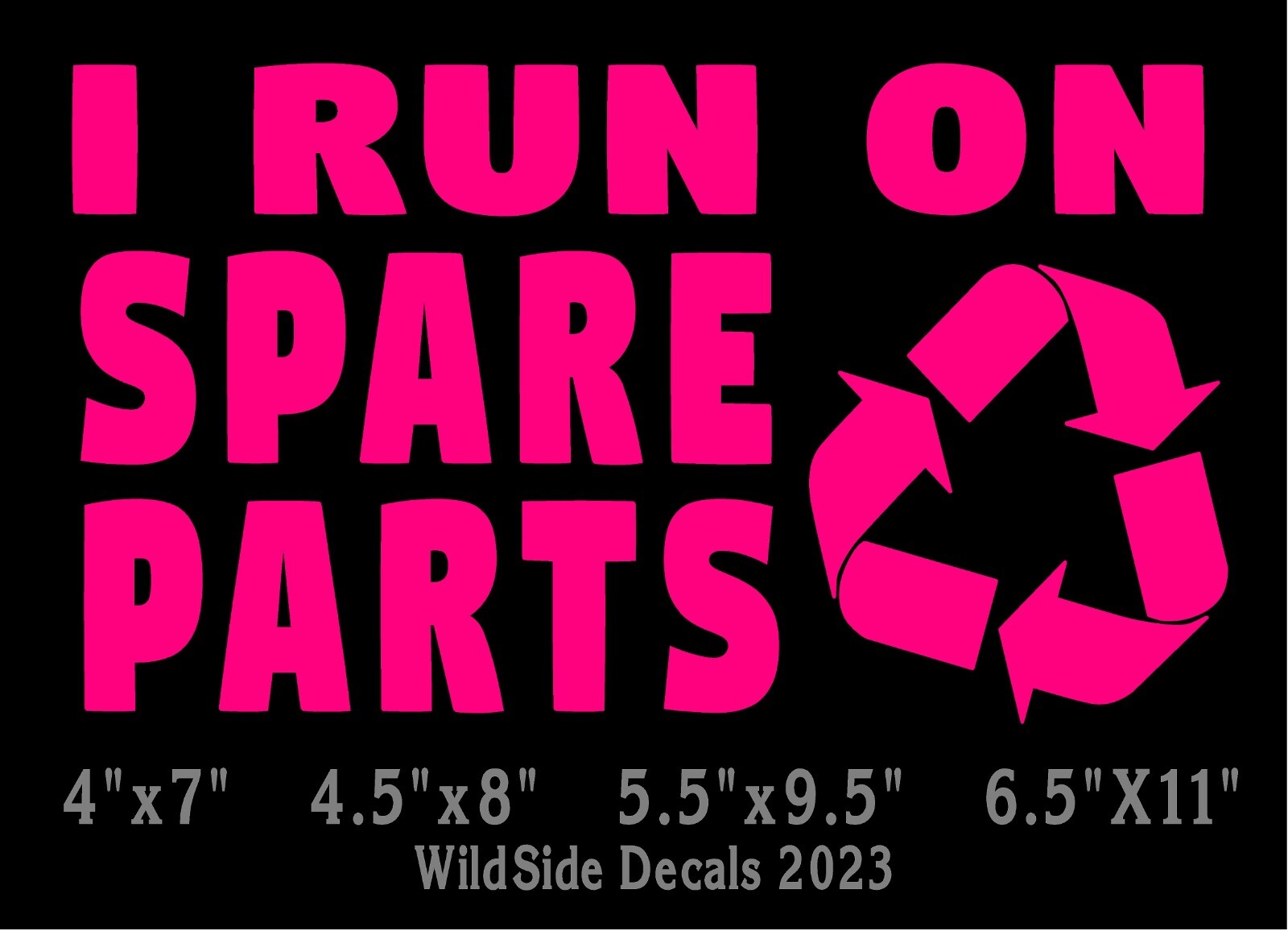 I Run On Spare Parts Decal Organ Transplant Vinyl Car Truck Laptop Sticker