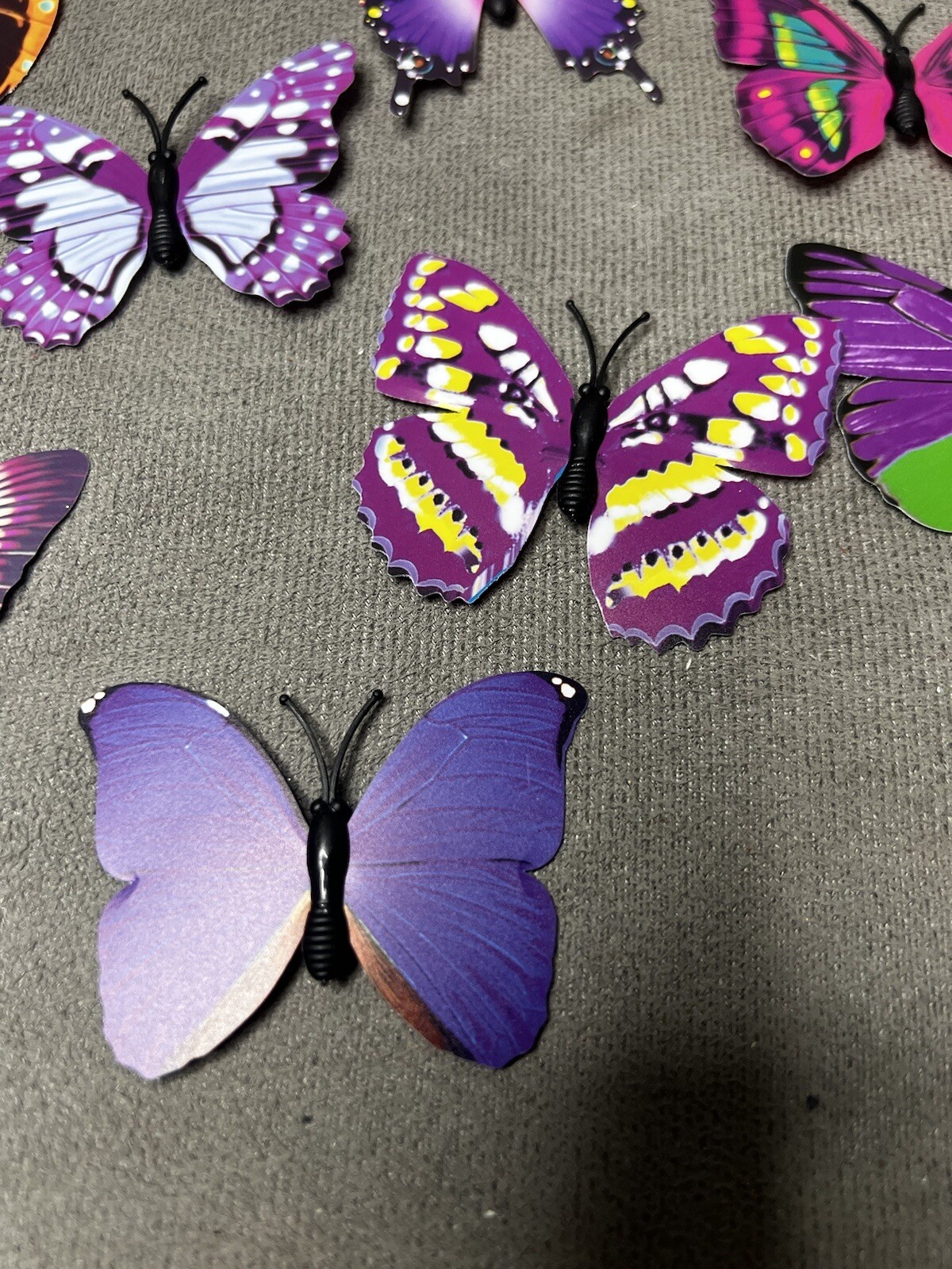 SPC 3D Magnetic Butterflies Wall Fridge Decor Crafts Mixed Sizes Realistic Lot