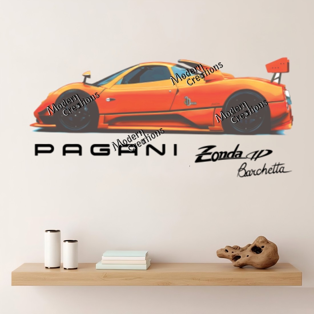 Pagani Supercar Wall Sticker Removable Racing Car Vinyl Sticker for Boys Bedroom