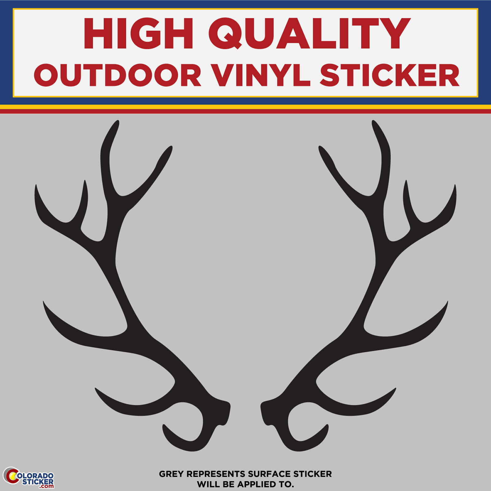 Elk Antlers, Die Cut High Quality Vinyl Stickers