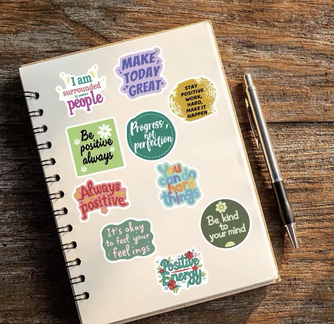 Positive Affirmative Style Stickers 50pc Words And Phrase Stickers FREE SHIPPING