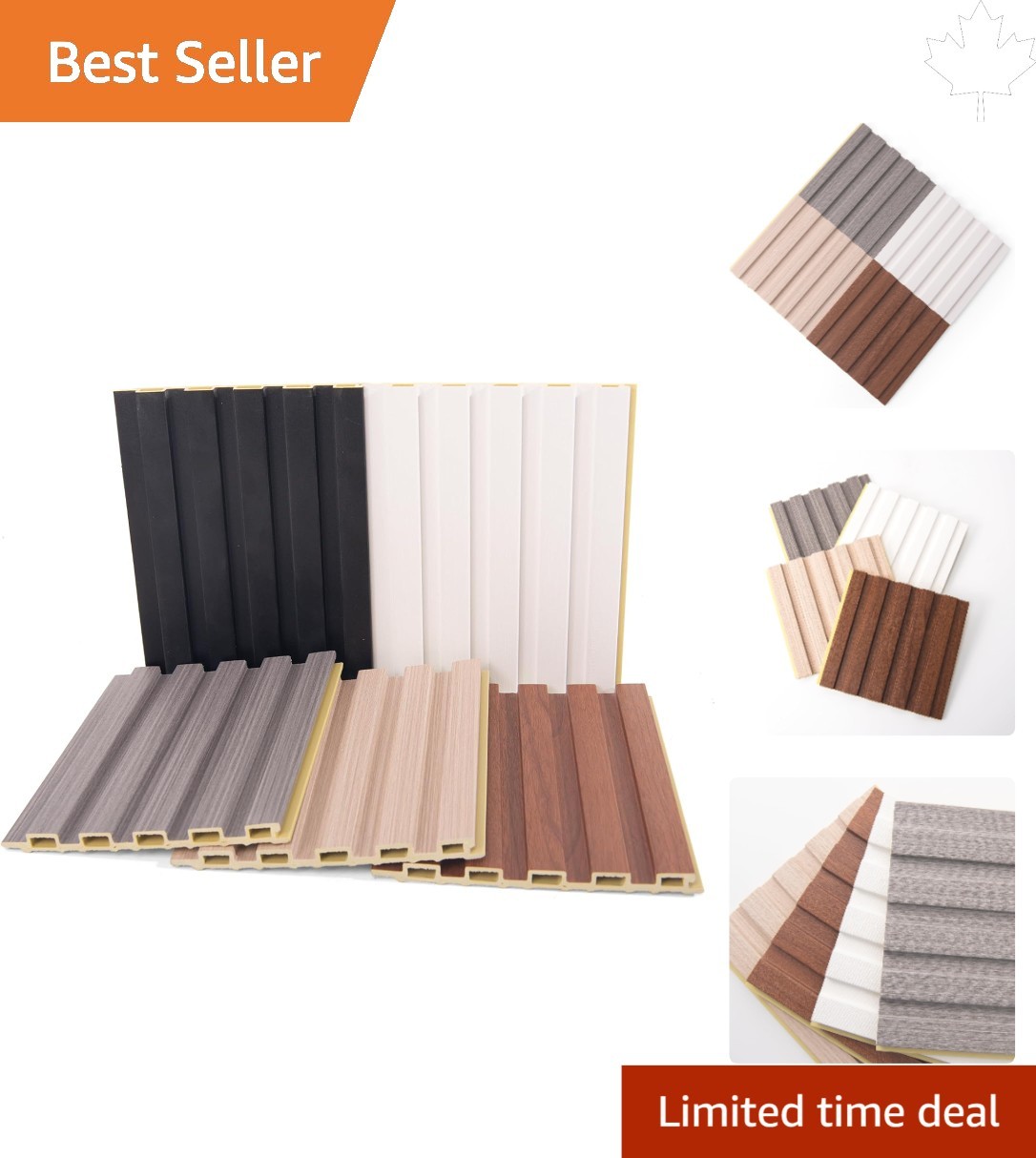 Versatile 6×6 in. WPC Slat Wall Paneling, Water-Resistant for Indoor Spaces