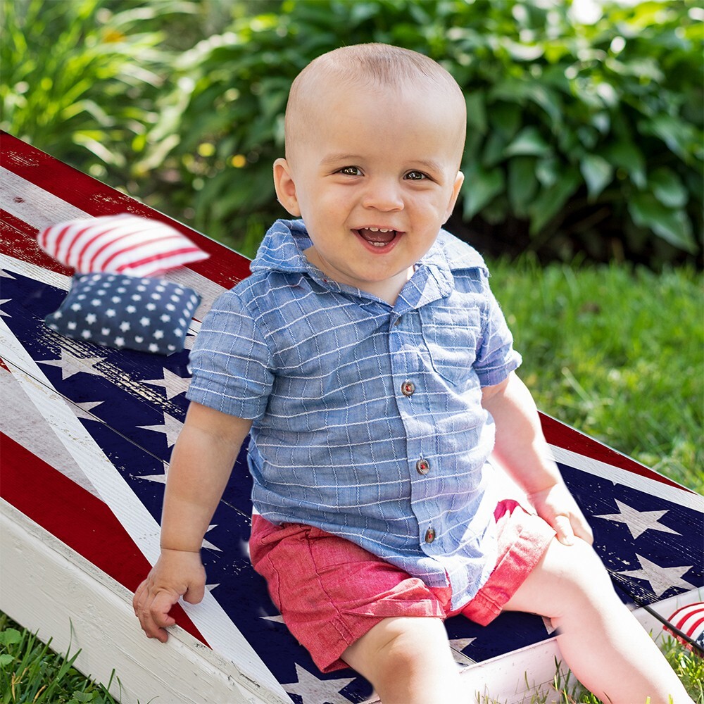 American Flag Triangle Cornhole Board Wraps and Decals Vinyl Sticker