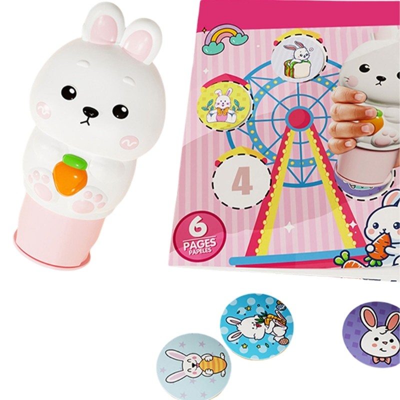 Colorful Cartoon Stickers Toddlers Fine Motor Skill Stamp Stickers Activity Book