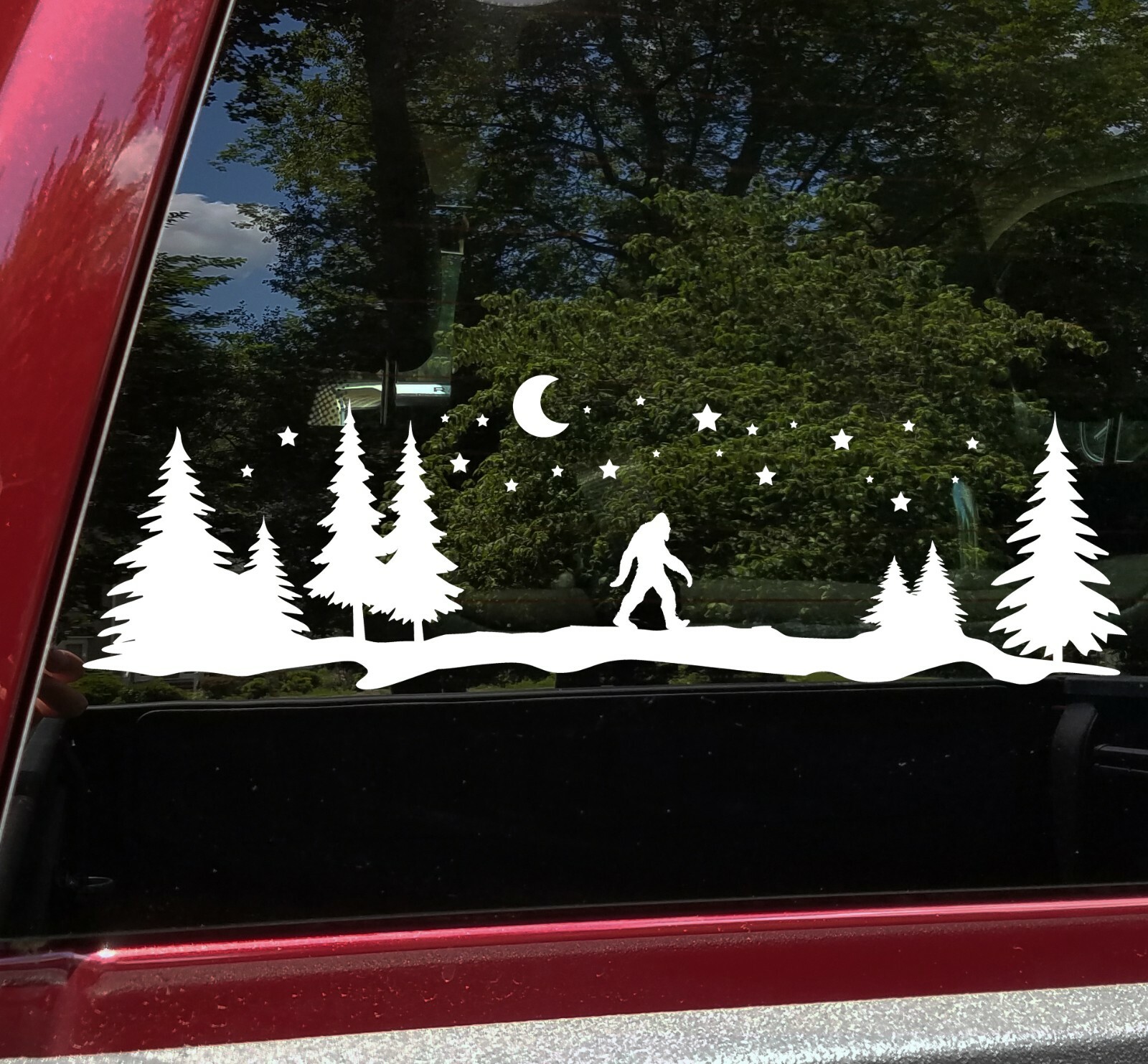 Bigfoot Moon Trees Scene V2 Vinyl Sticker Camper RV Travel Trailer Graphics