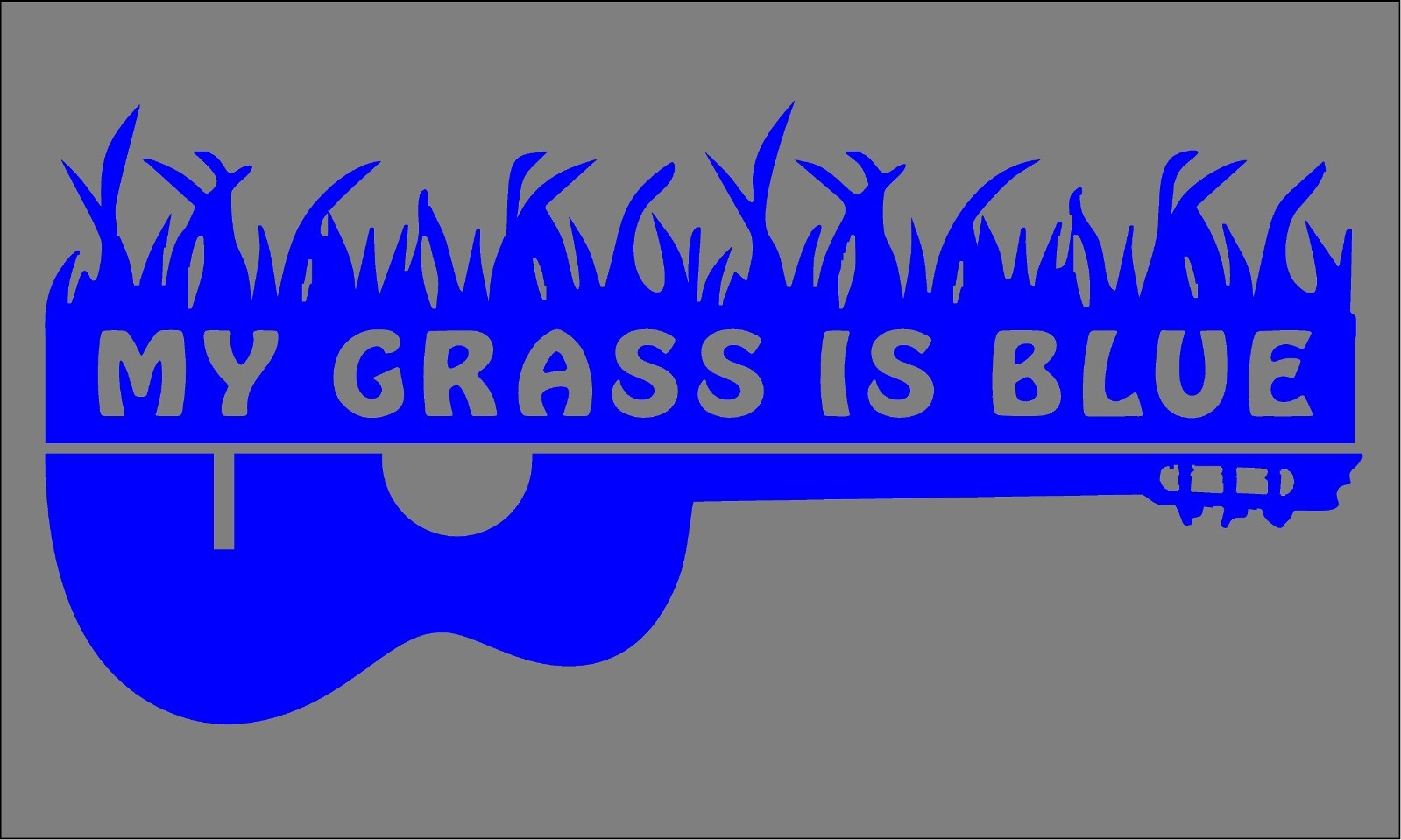 My Grass Is Blue Decal with Guitar Car Vinyl Music Sticker